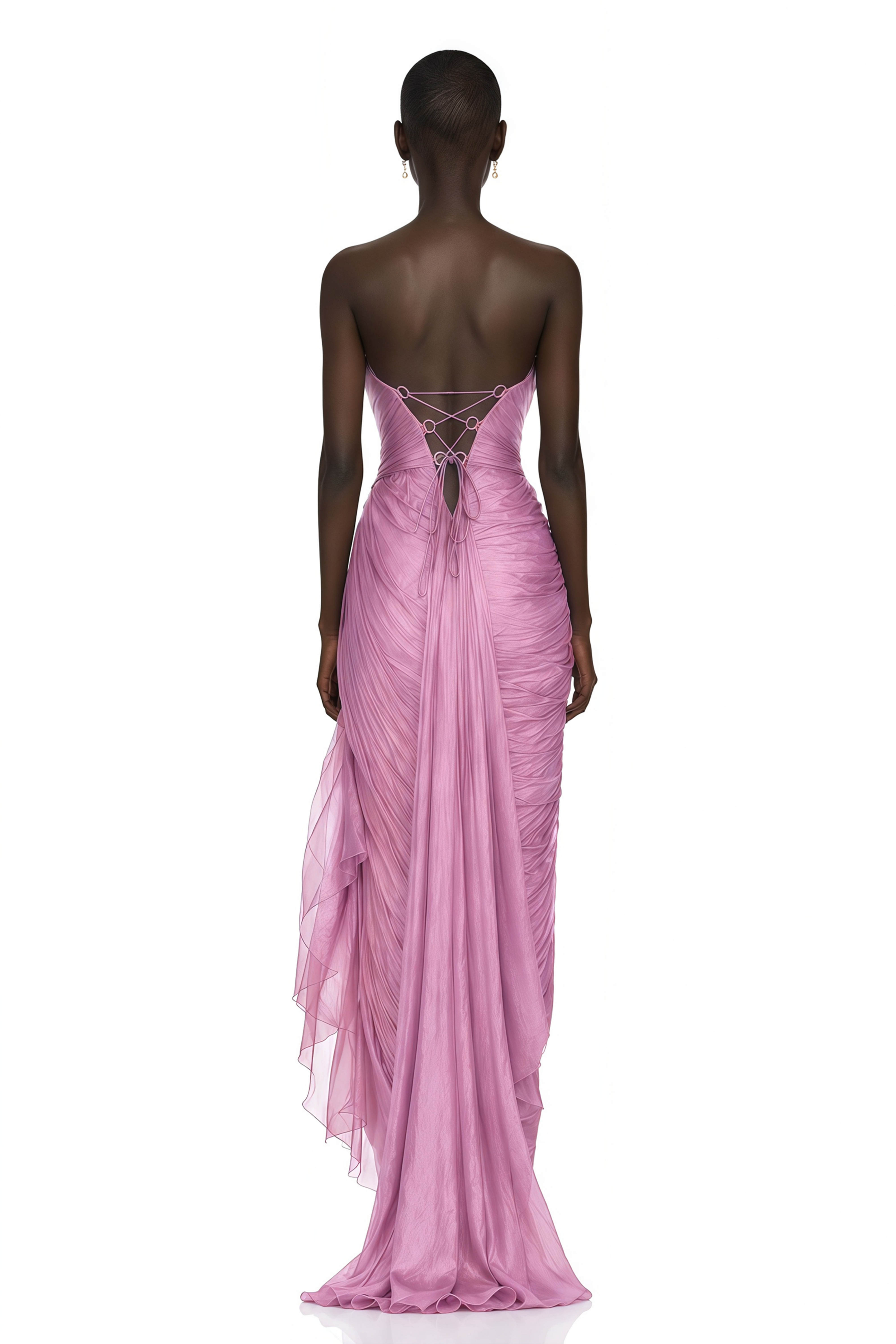 Constanza Pink Off Shoulder Ruched Maxi Dress