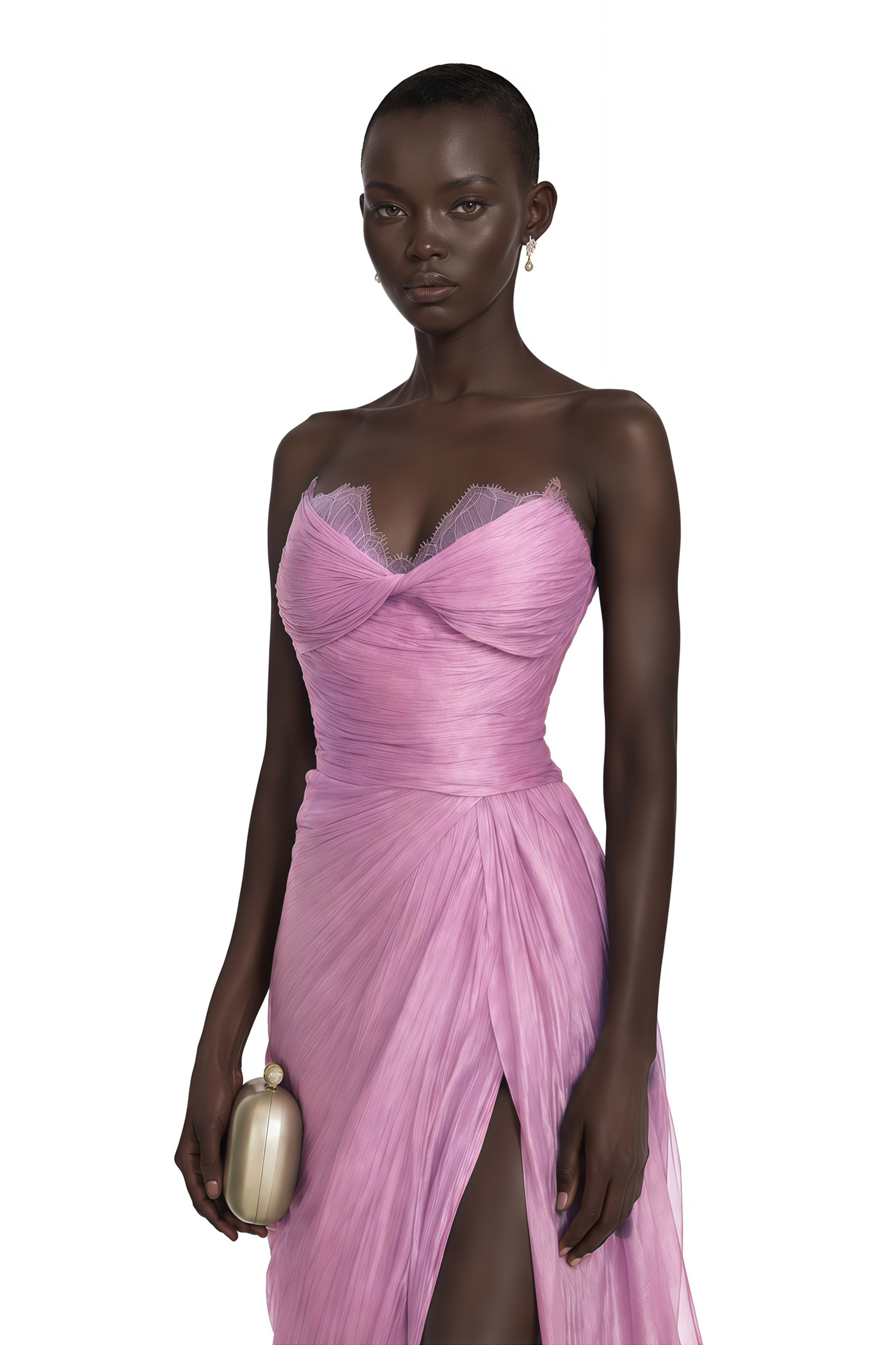 Constanza Pink Off Shoulder Ruched Maxi Dress