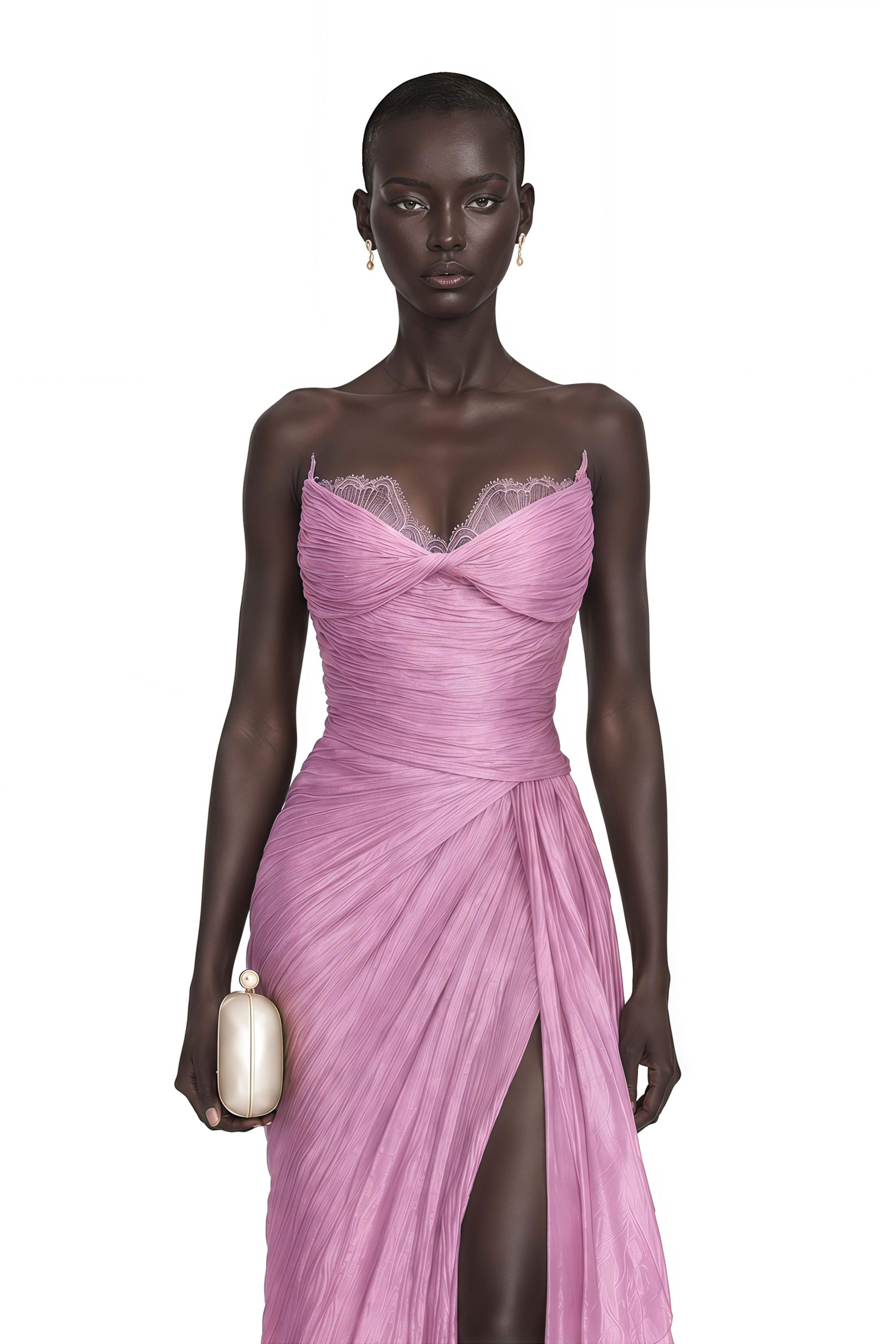 Constanza Pink Off Shoulder Ruched Maxi Dress