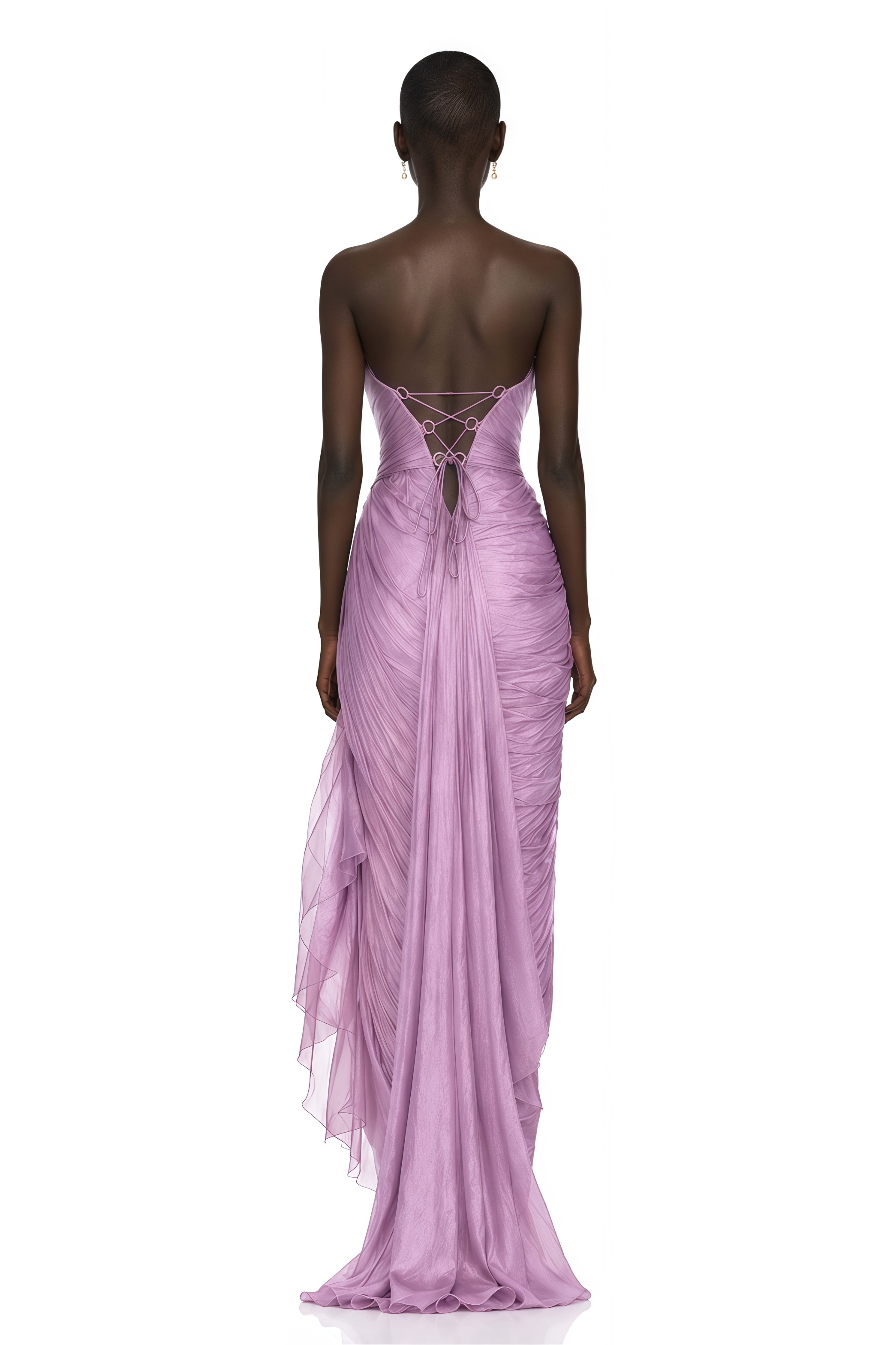 Constanza Purple Off Shoulder Ruched Maxi Dress