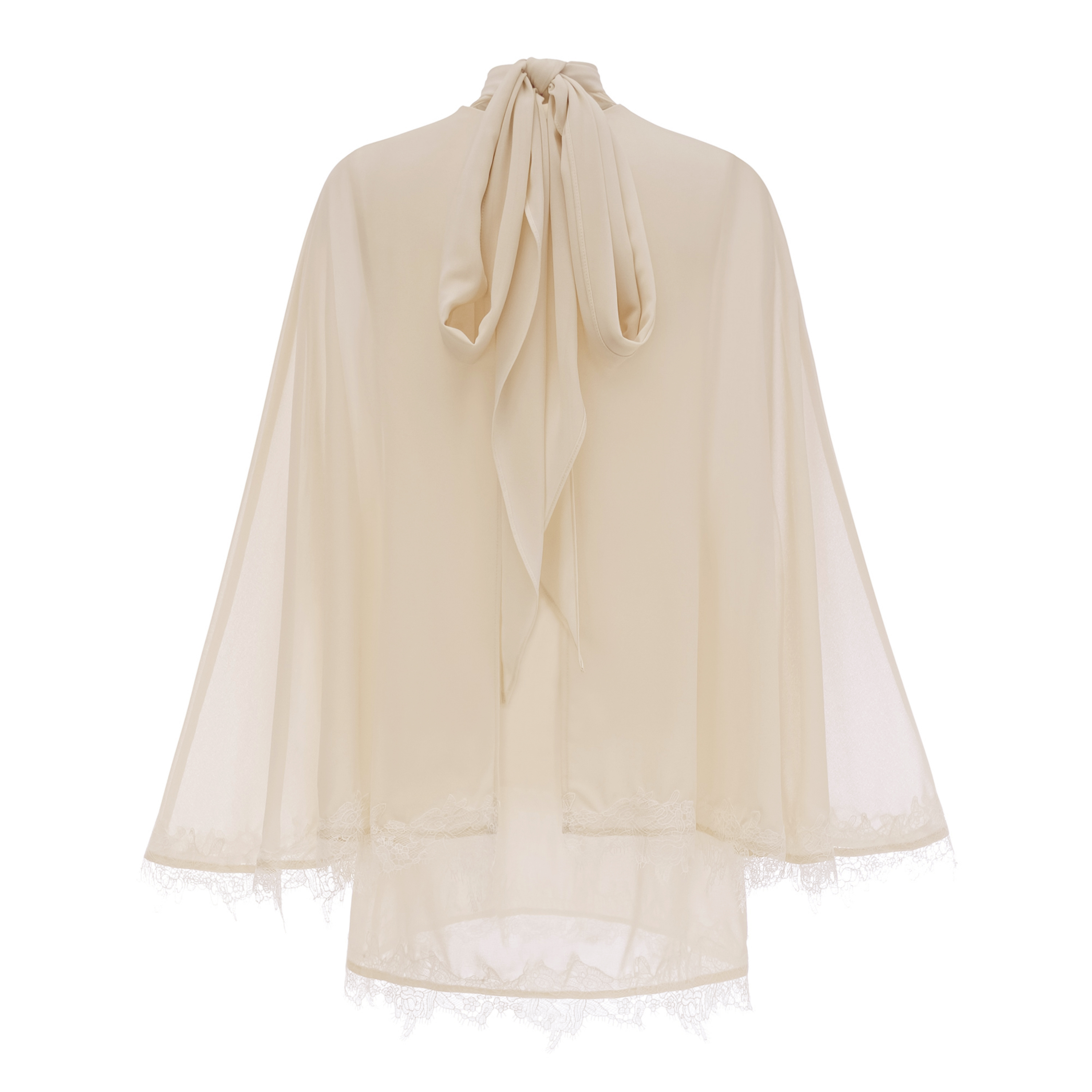 Consuela Neutral Pleated Mini Dress with Lace Trim