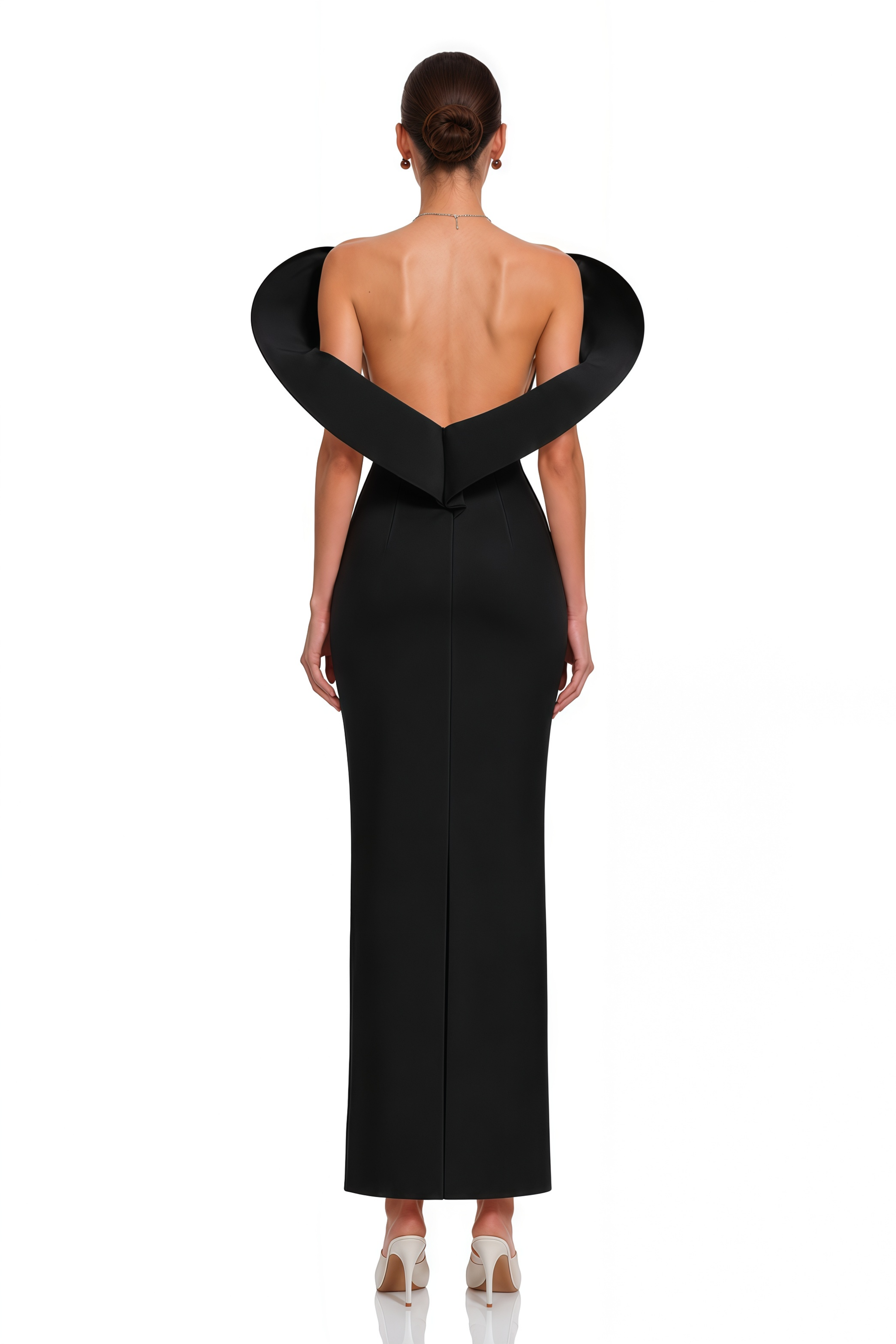 Consuelo Black Sculptural Off-Shoulder Mermaid Maxi Dress