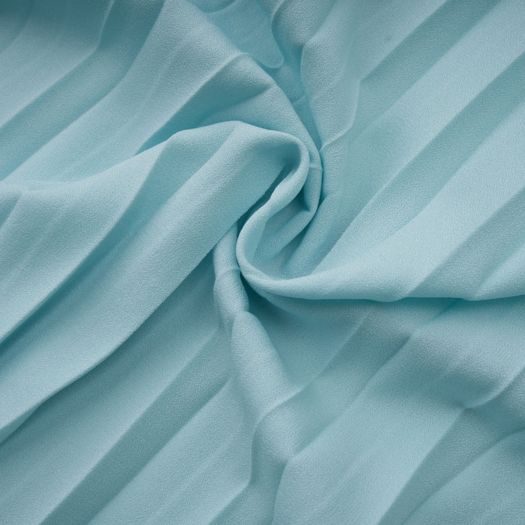 Light blue strapless gown with sweetheart neckline and pleated skirt
