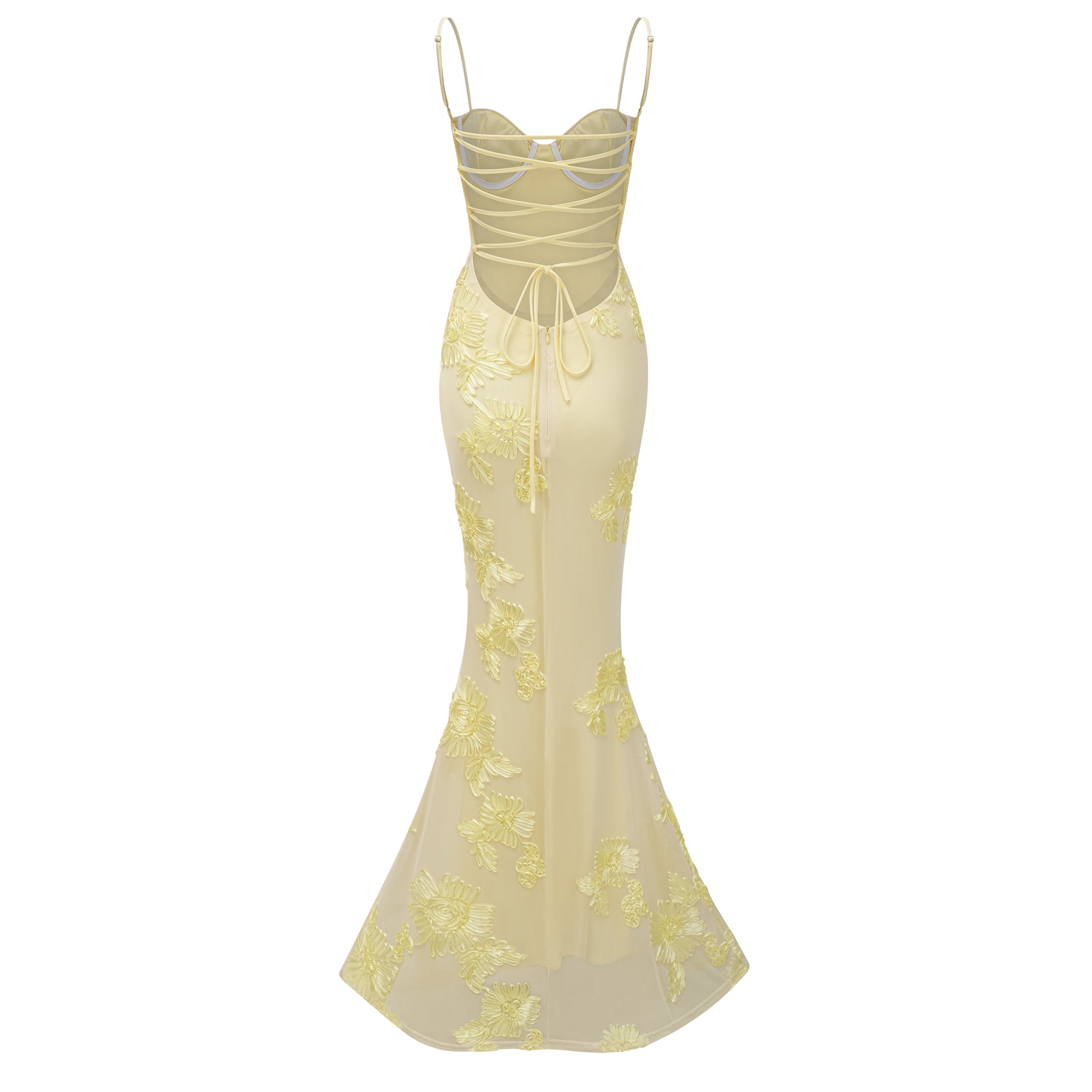 Floral Jacquard Corset Maxi Dress