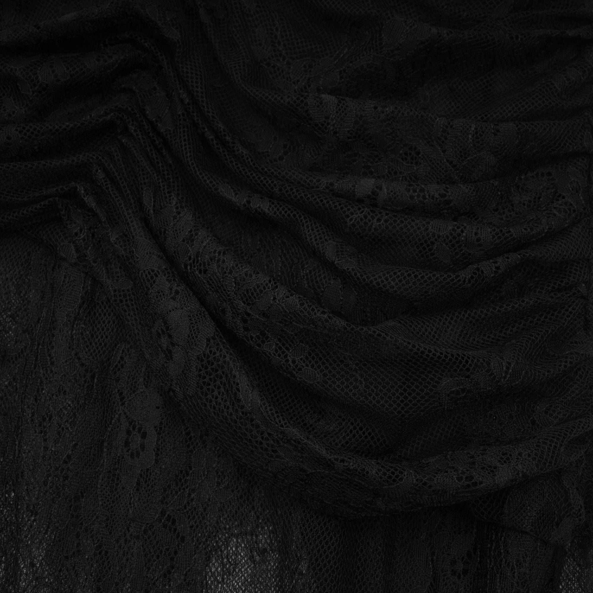 Black One-Shoulder Lace Maxi Dress with Ruched Detailing and High Leg Slit
