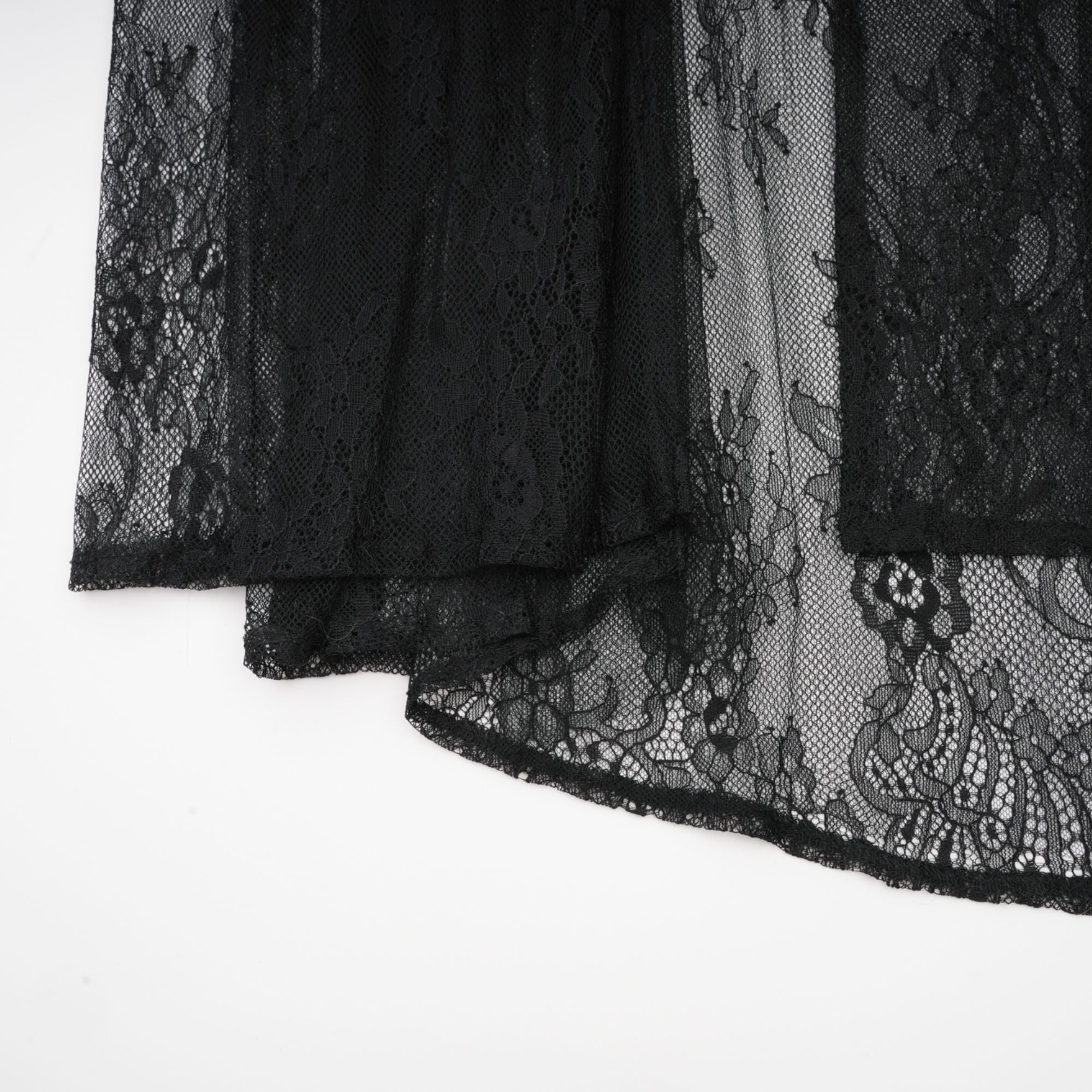 Black One-Shoulder Lace Maxi Dress with Ruched Detailing and High Leg Slit