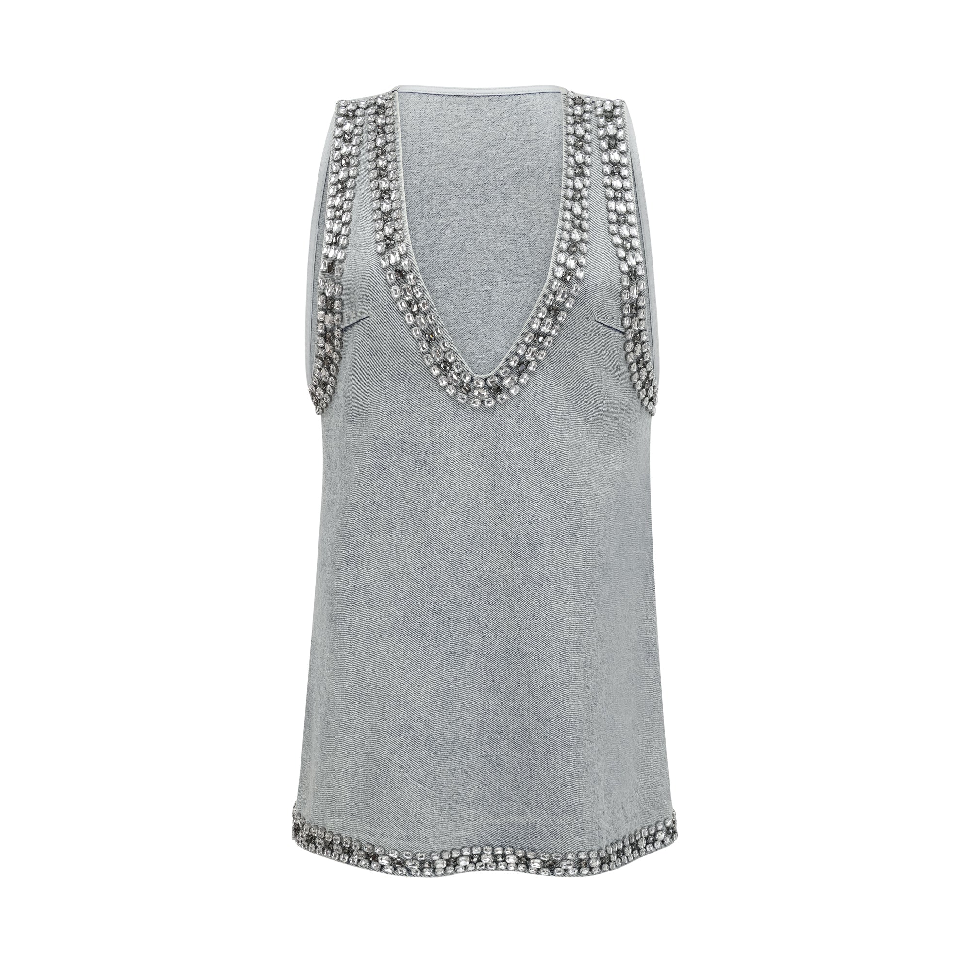 Embellished Denim Mini Dress