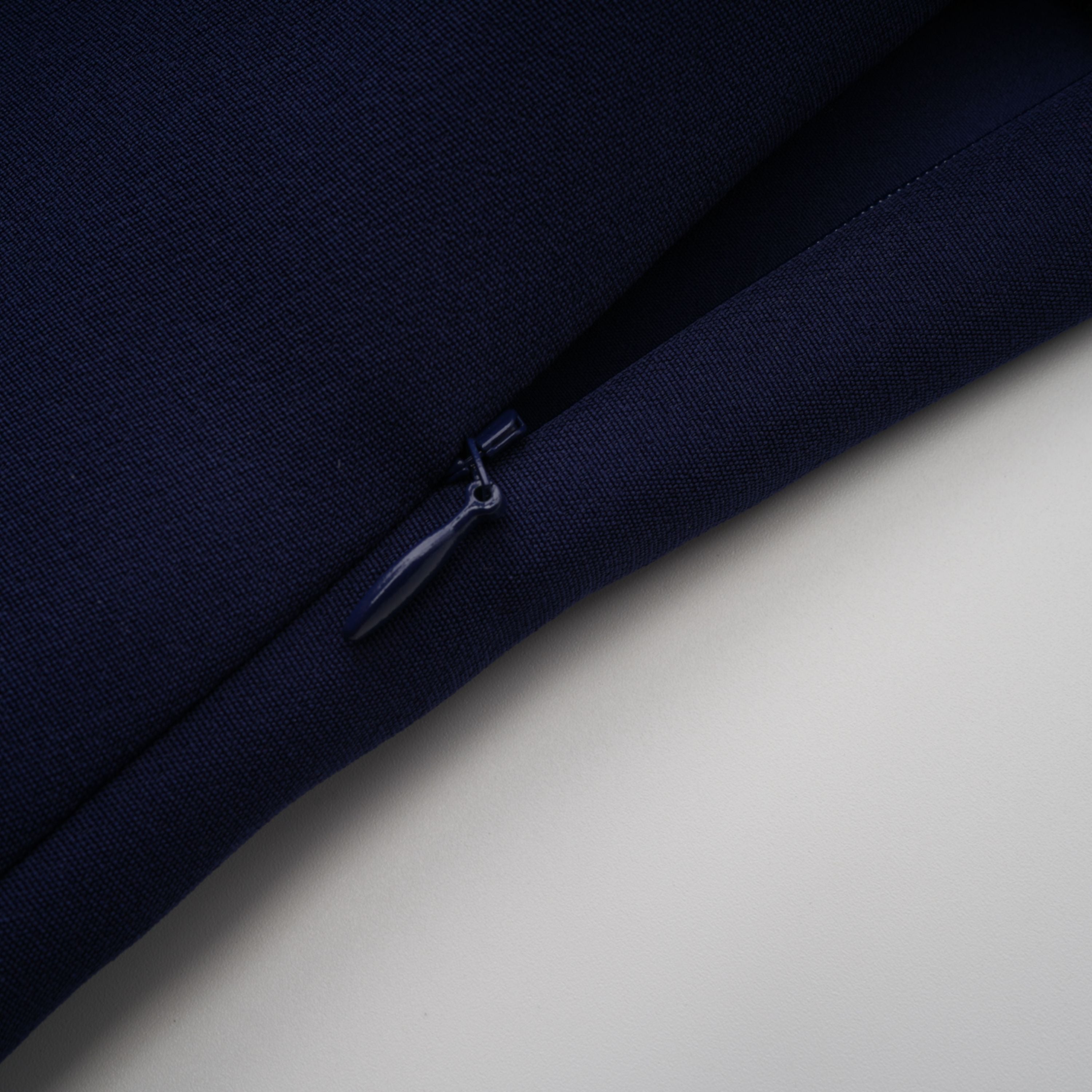 Navy Blue Ribbon Design Midi Dress
