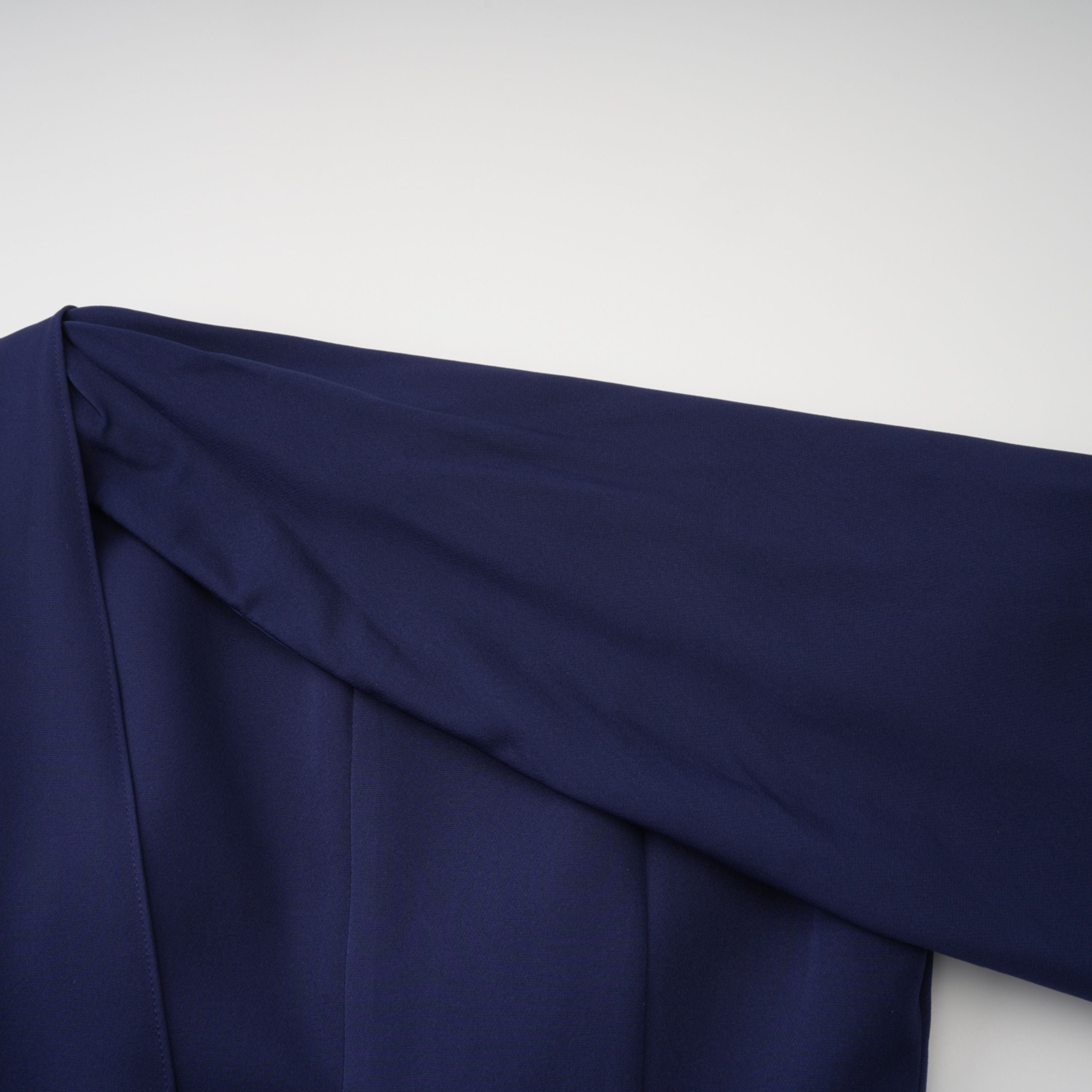 Navy Blue Ribbon Design Midi Dress