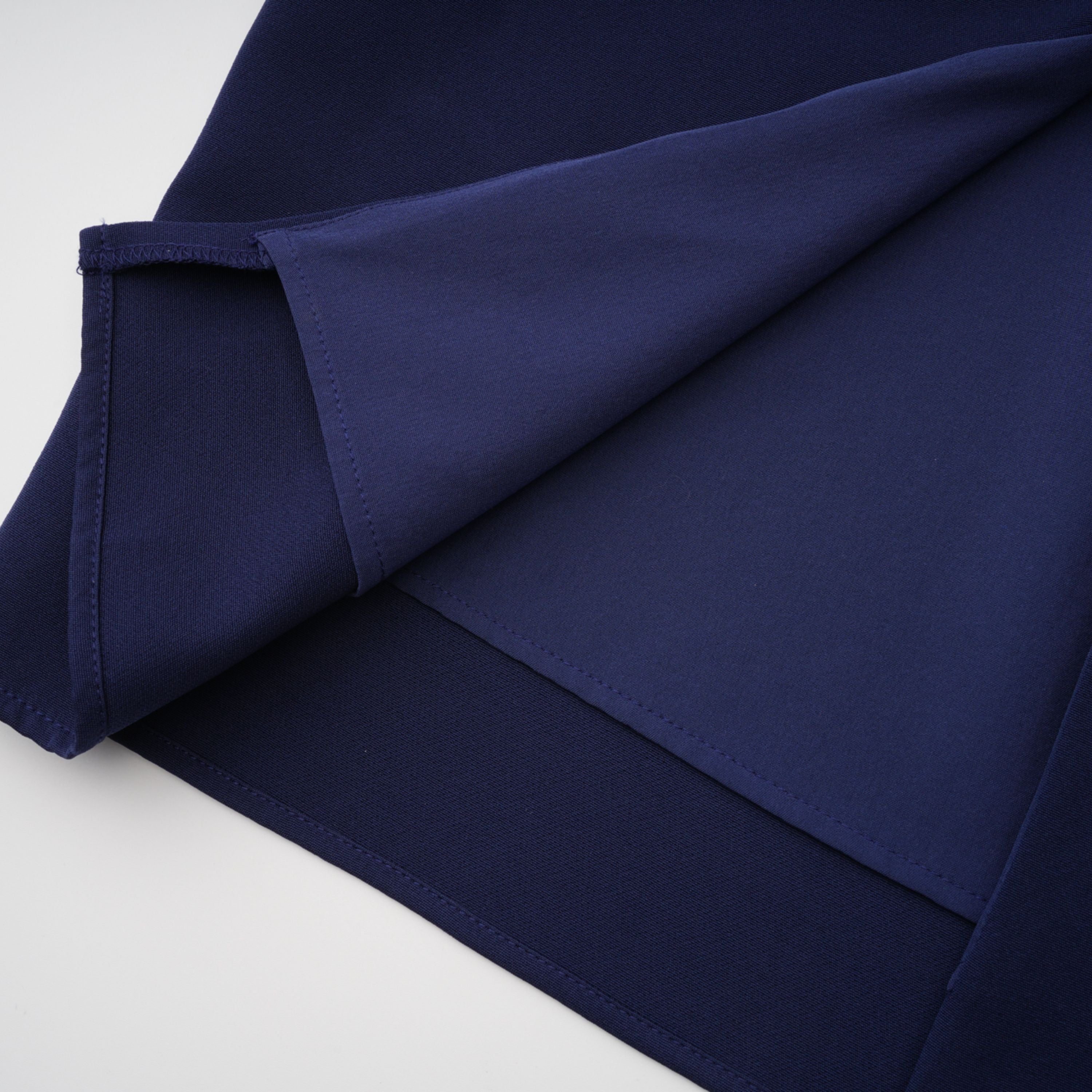 Navy Blue Ribbon Design Midi Dress