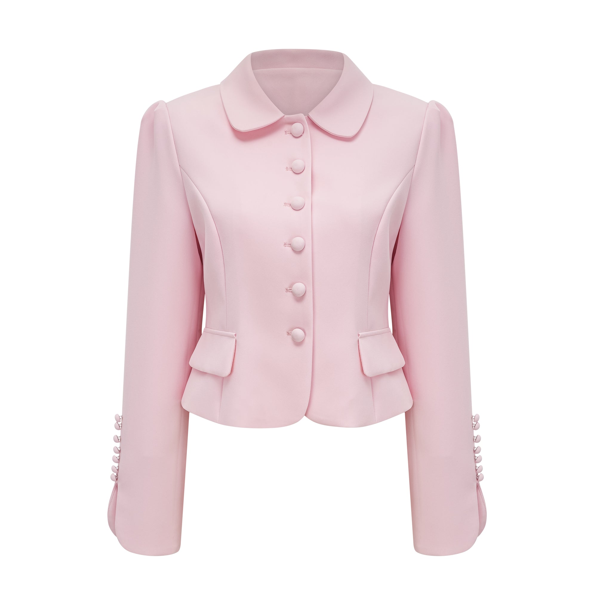 Pink Peter Pan Collar Jacket & Skirt