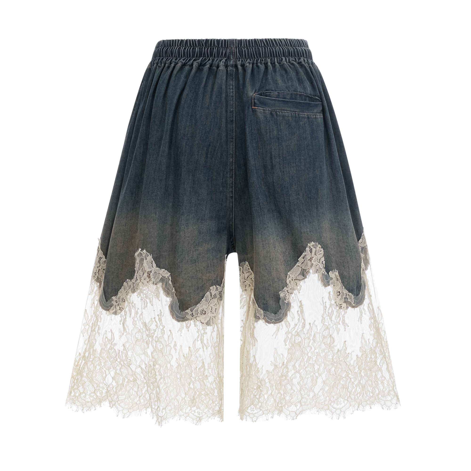 Blue denim camisole and matching skirt with delicate cream lace overlays