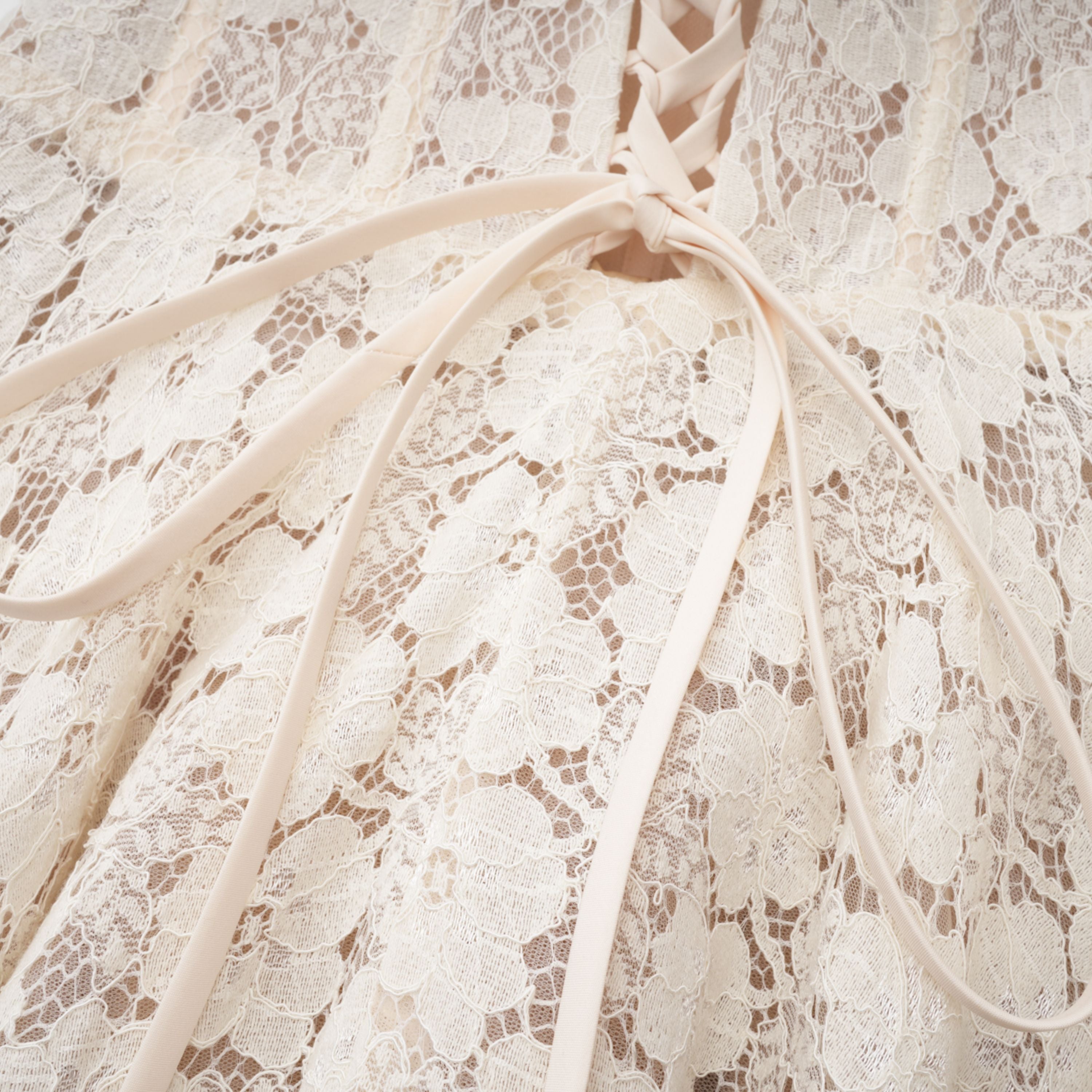 White Lace Corset Maxi Dress