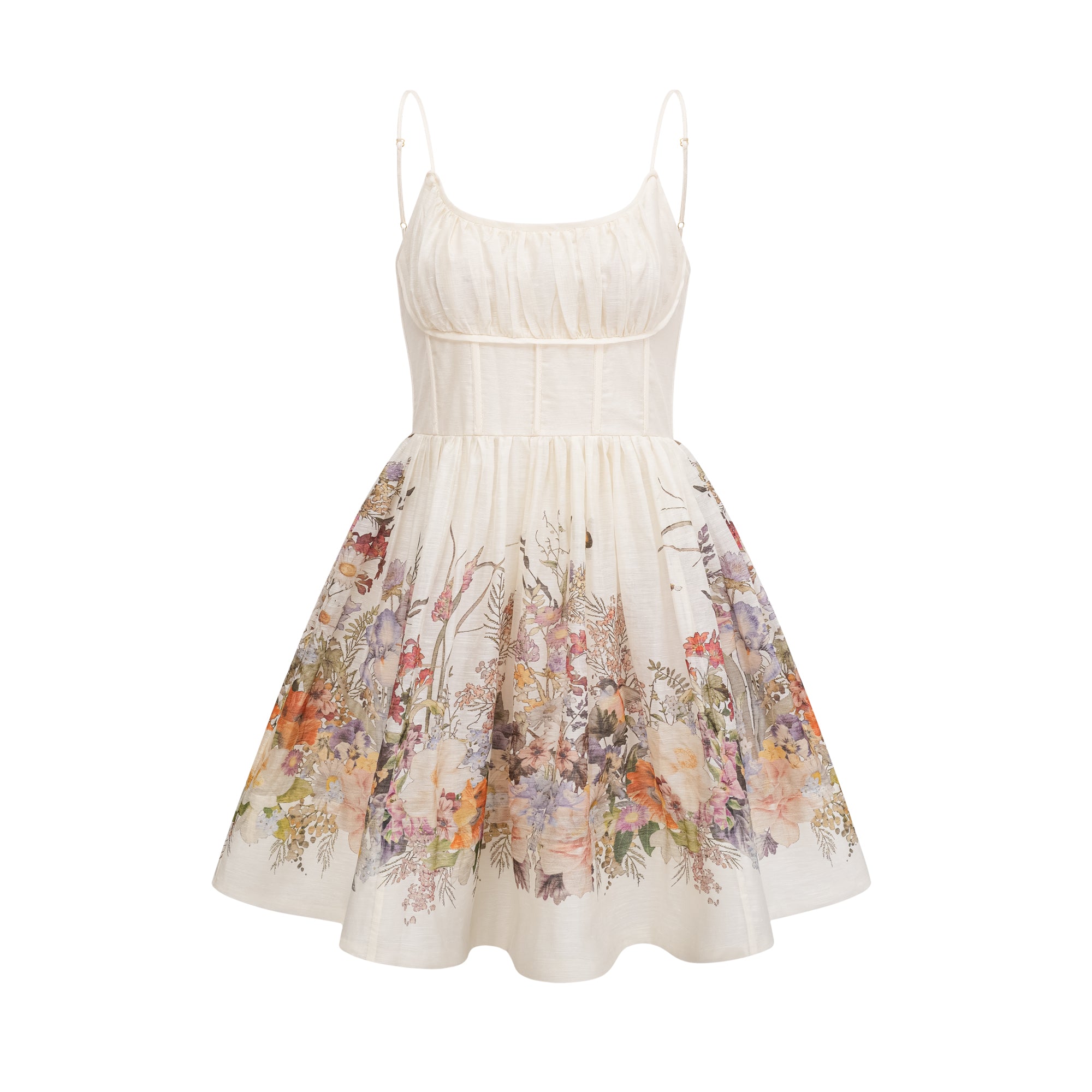 Valentia floral-print ruched mini dress (Final Sale-US Only)