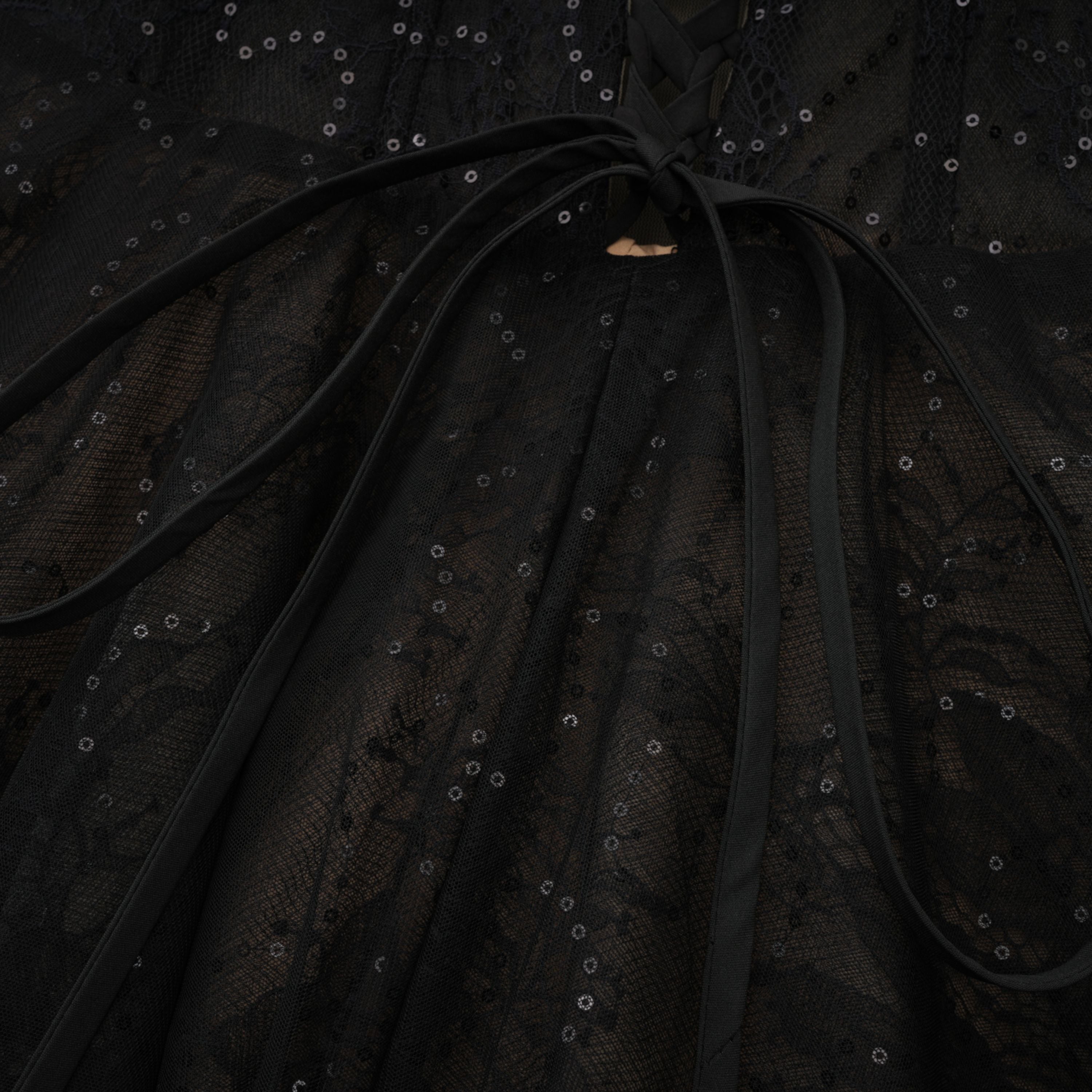Black Lace Corset Maxi Dress