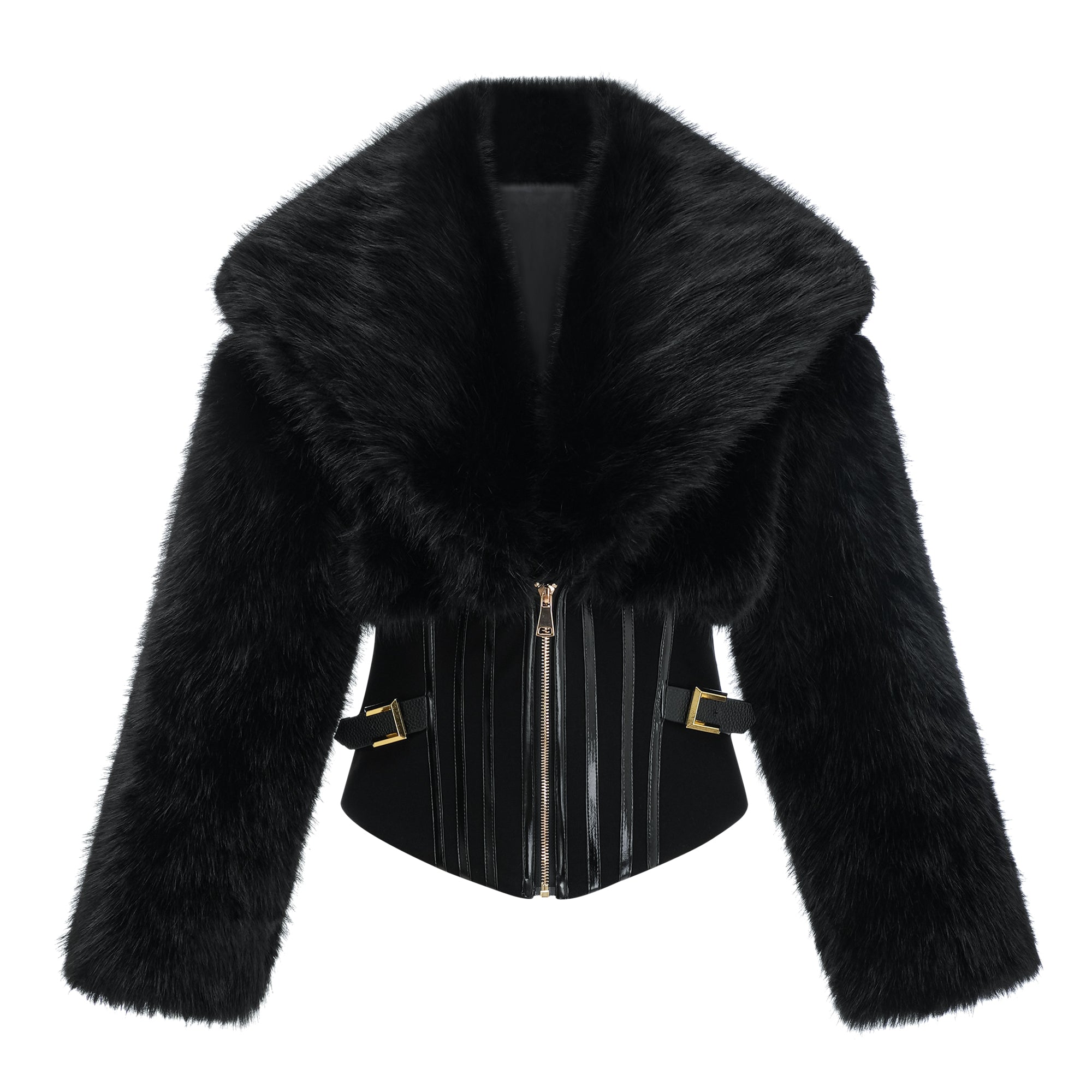 Black Fur-effect Jacket