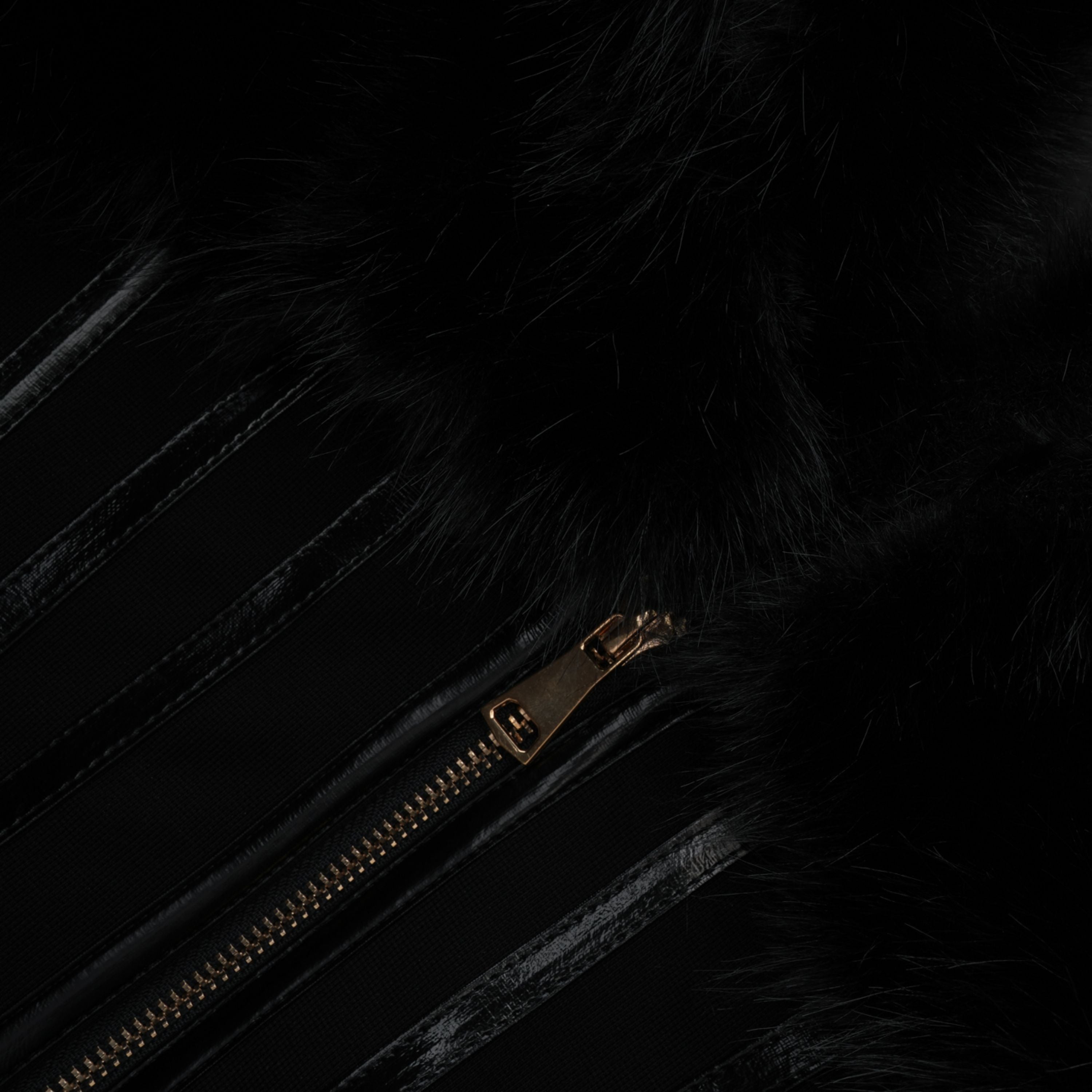 Black Fur-effect Jacket