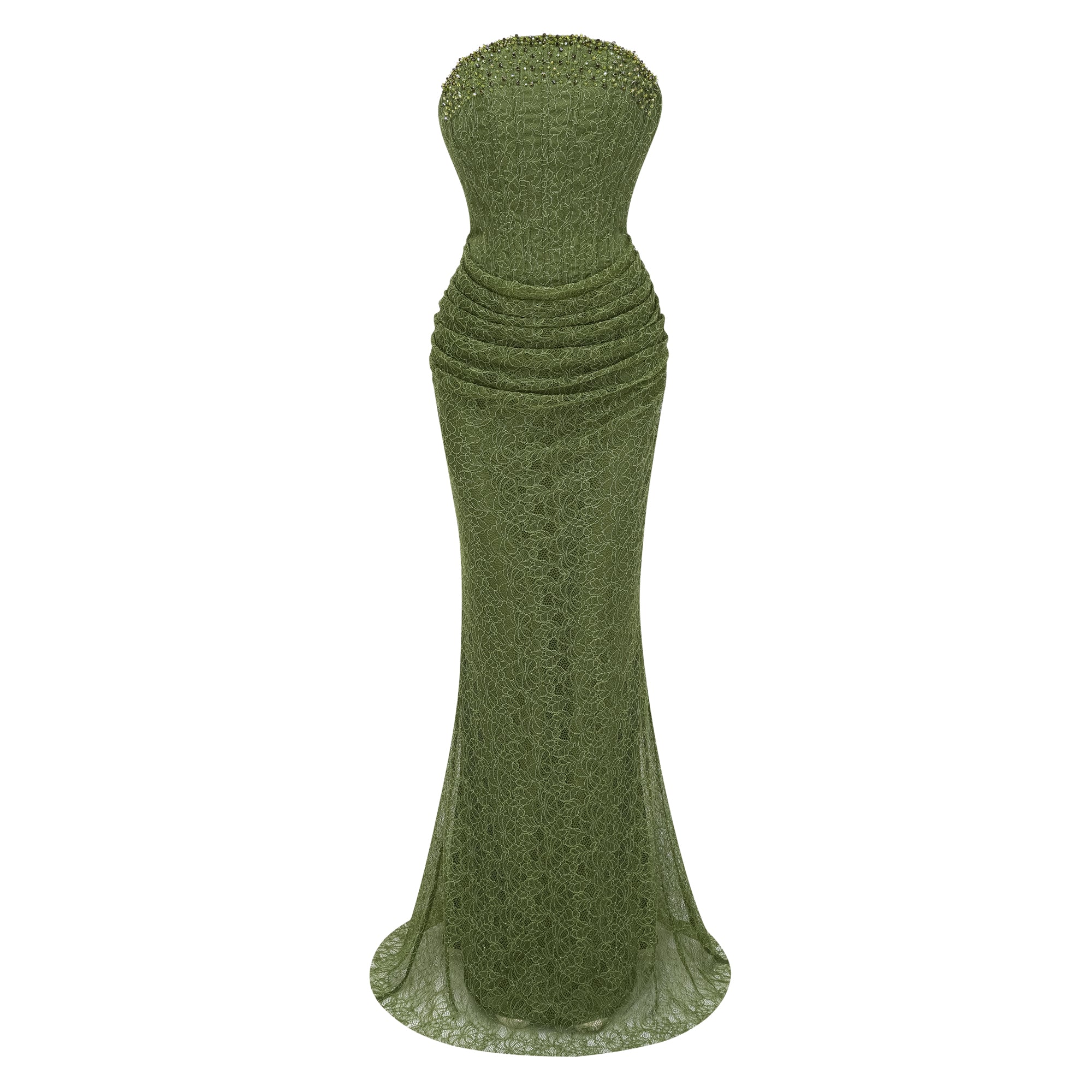 Franziska Green Embellished Corset Maxi Dress (Without Gloves
