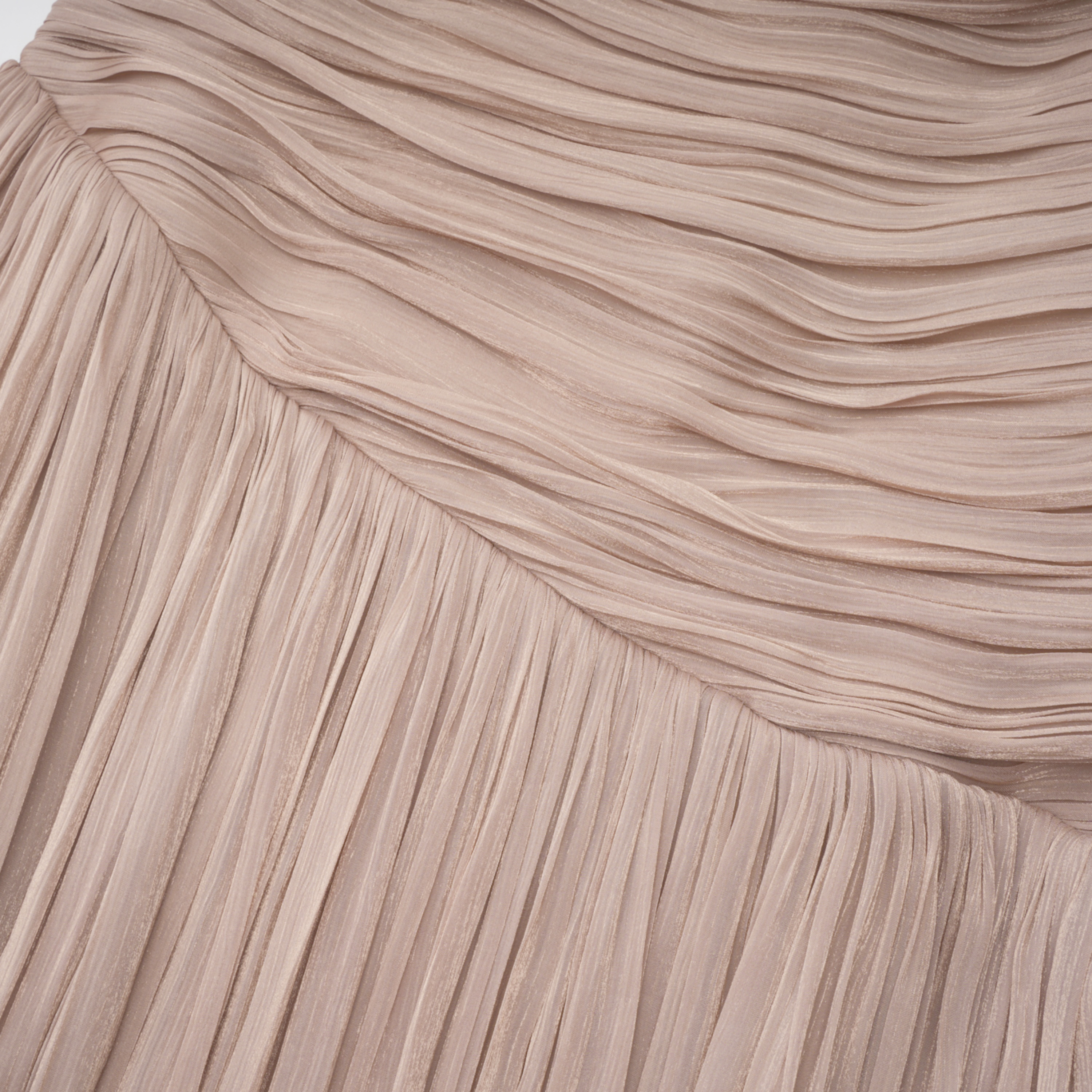 Angelina Champagne Brown Off Shoulder Pleated Maxi Dress