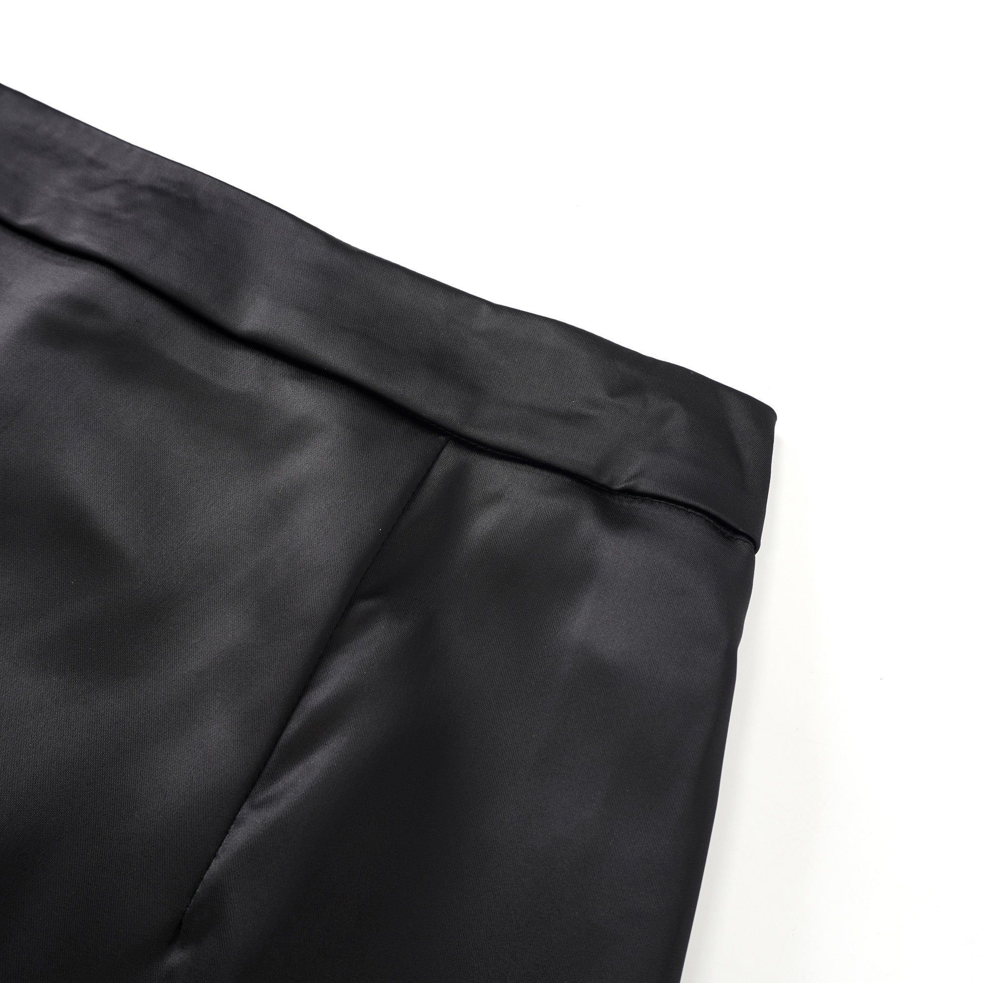 Black blazer paired with a black satin maxi skirt