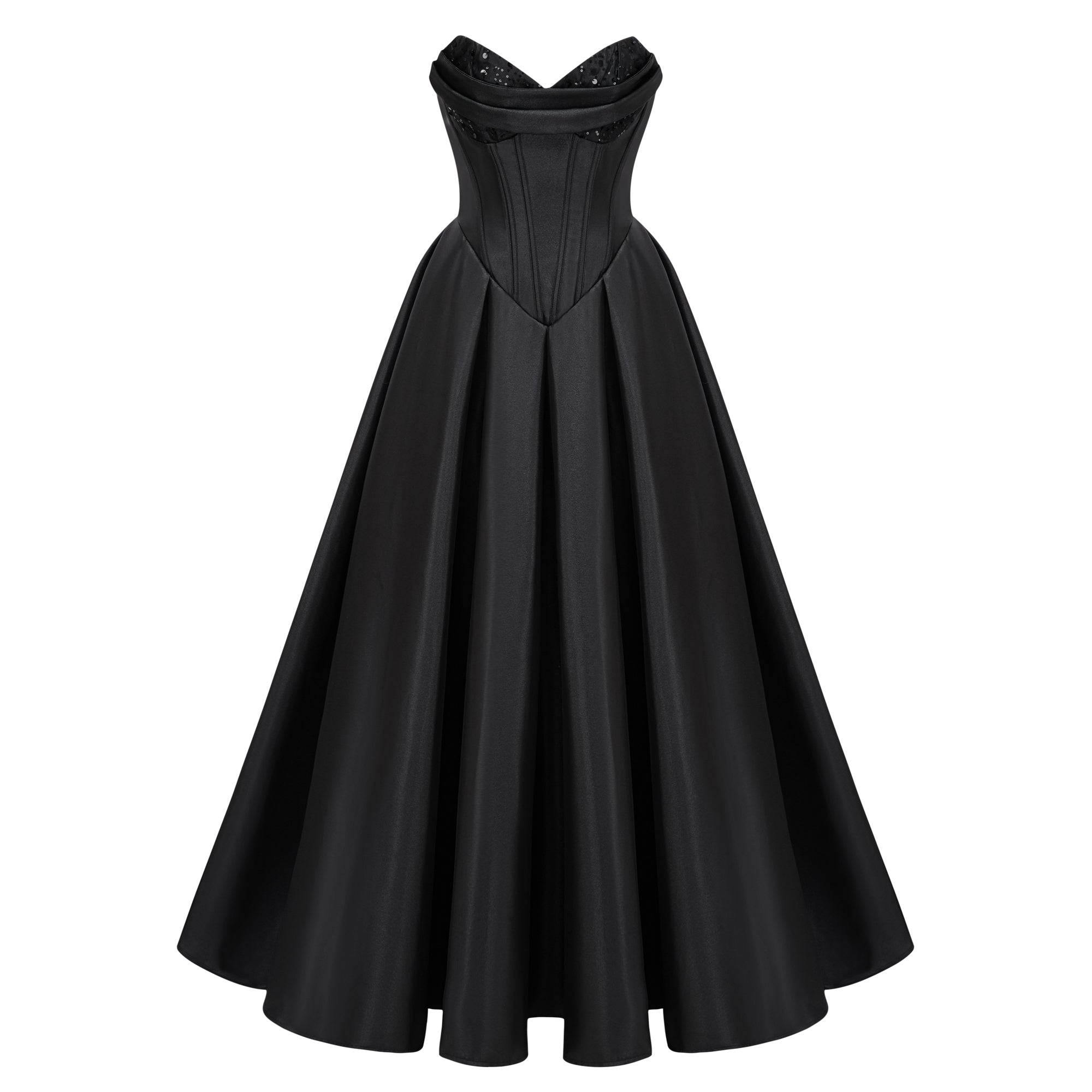 Black Corset Bodice Maxi Gown