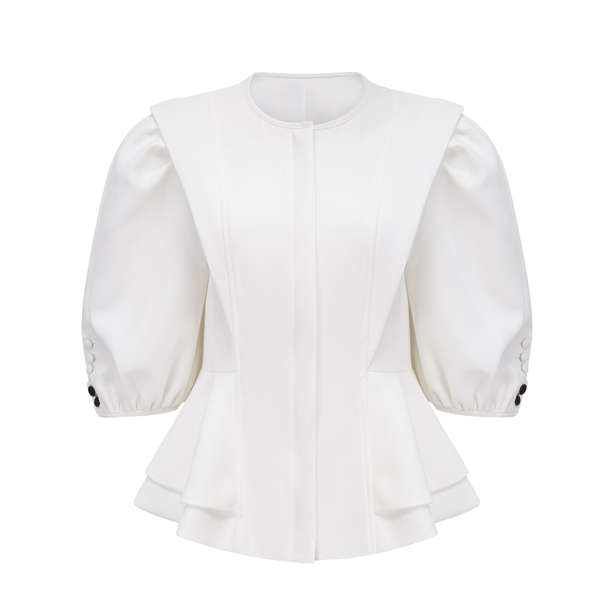 Gwenaëlle White Peplum Waist Blouse – Miss Rosier - Women's Online