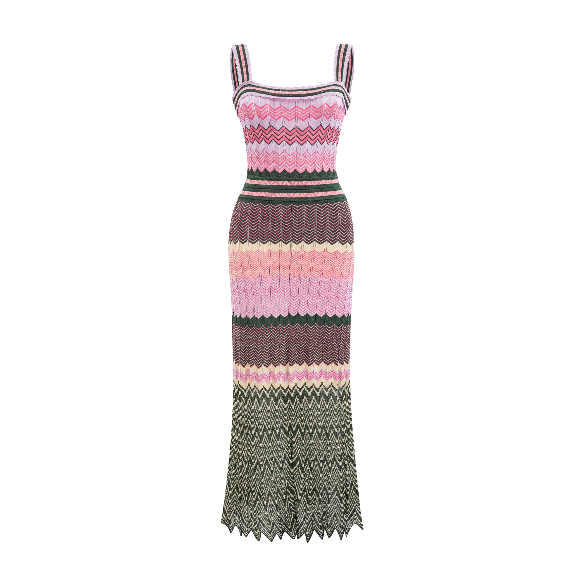 Chevron Knit Midi Dress