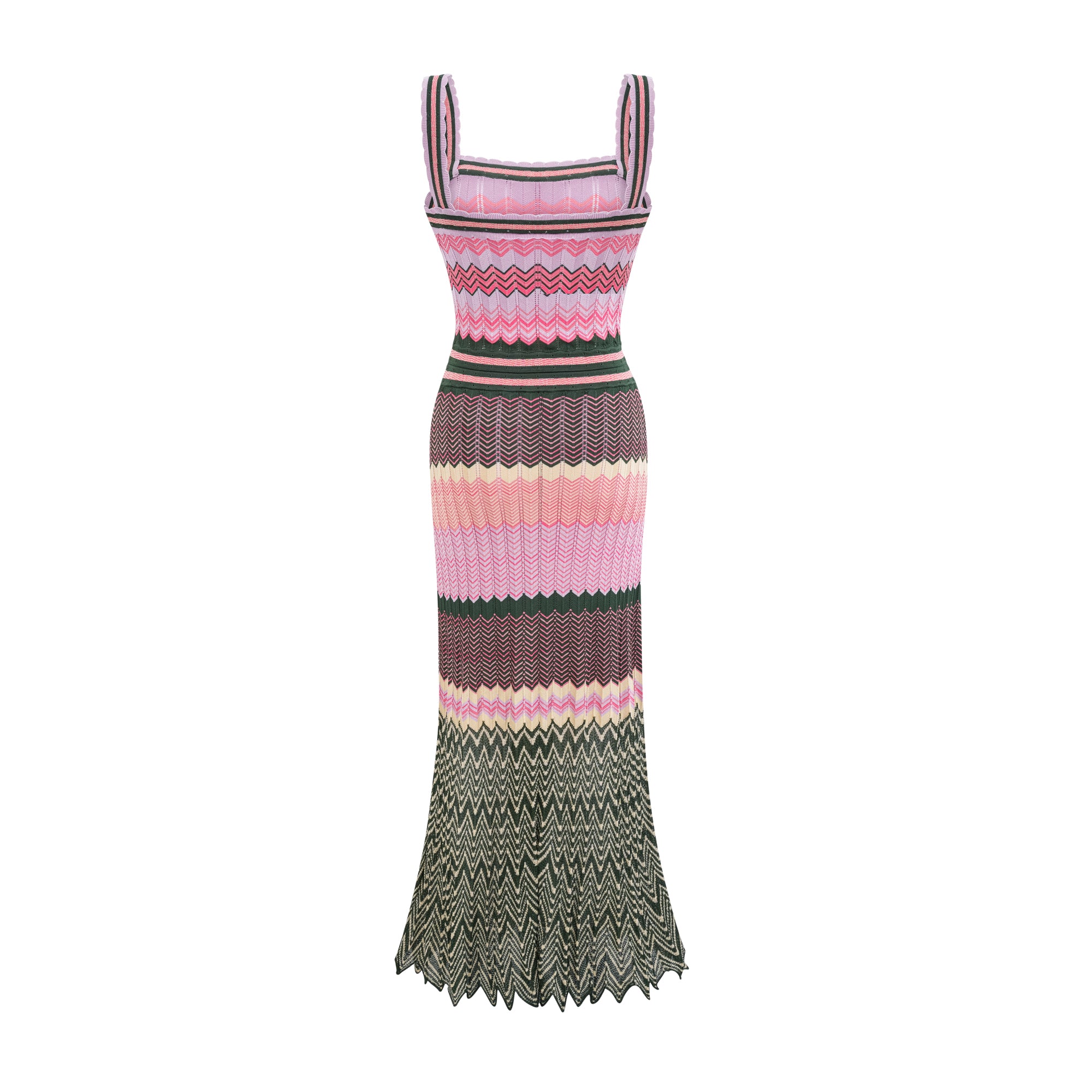 Chevron Knit Midi Dress