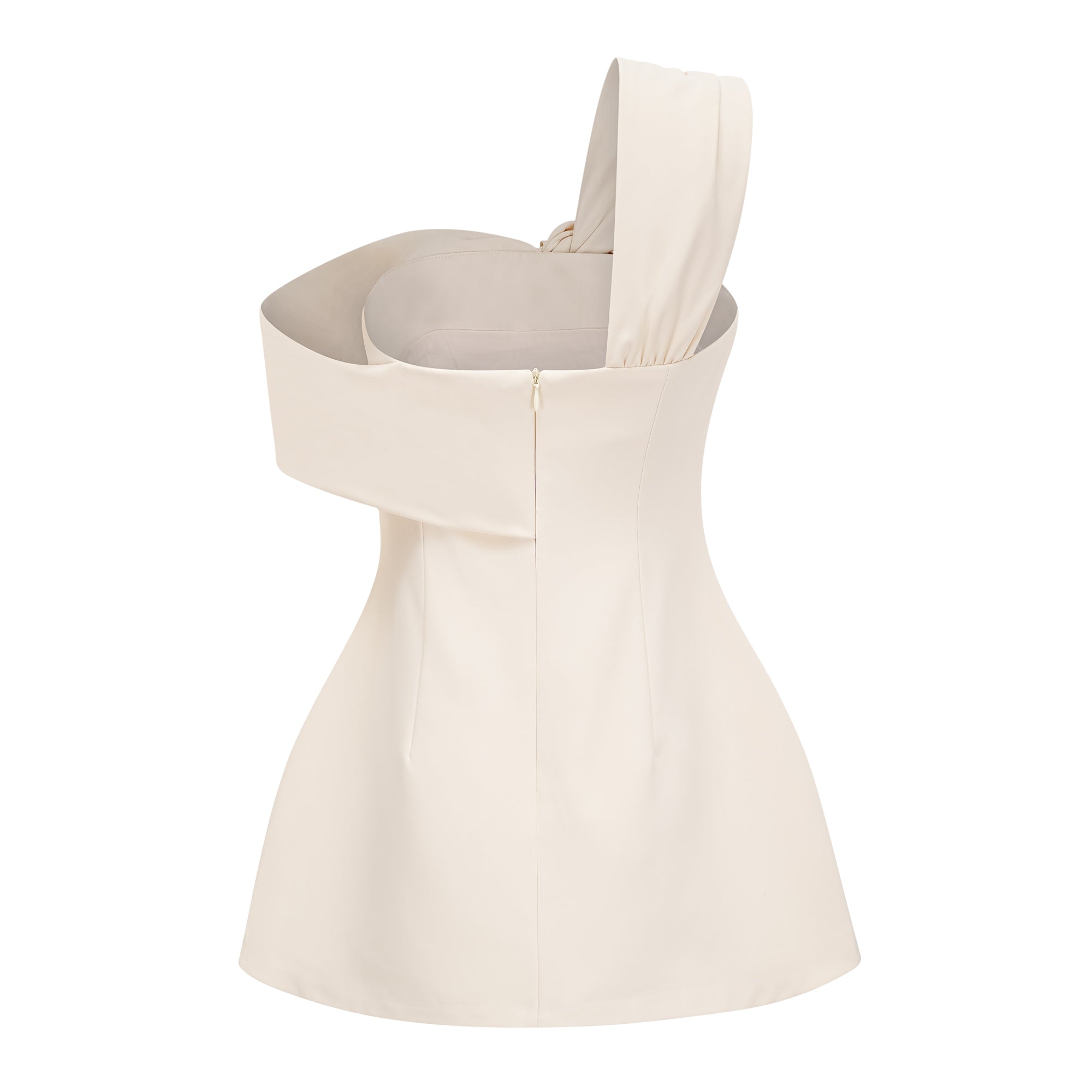 Ismérie Neutrals Off-Shoulder Twisted Mini Dress – Miss Rosier