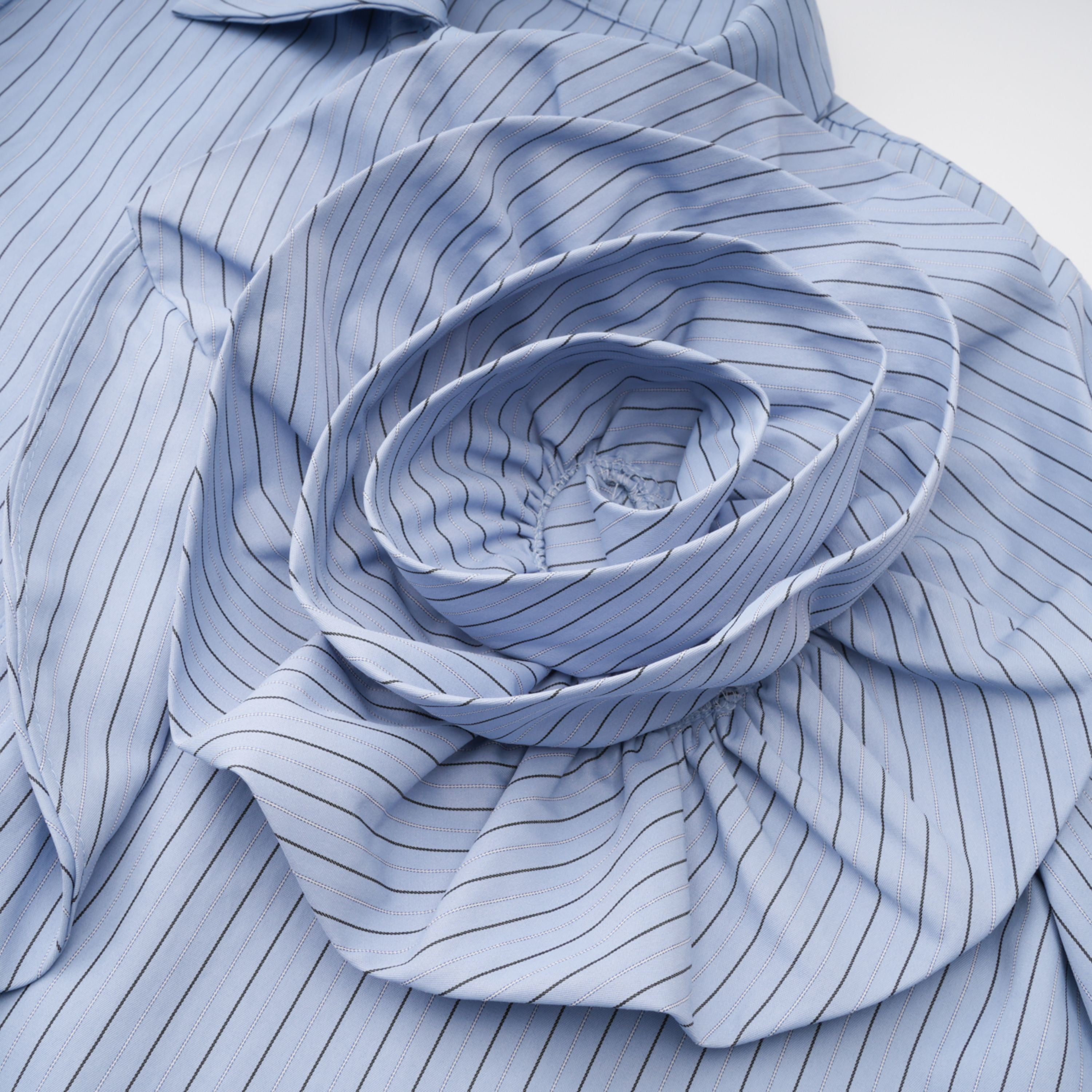 Blue 3D Petal Pinstriped Shirt