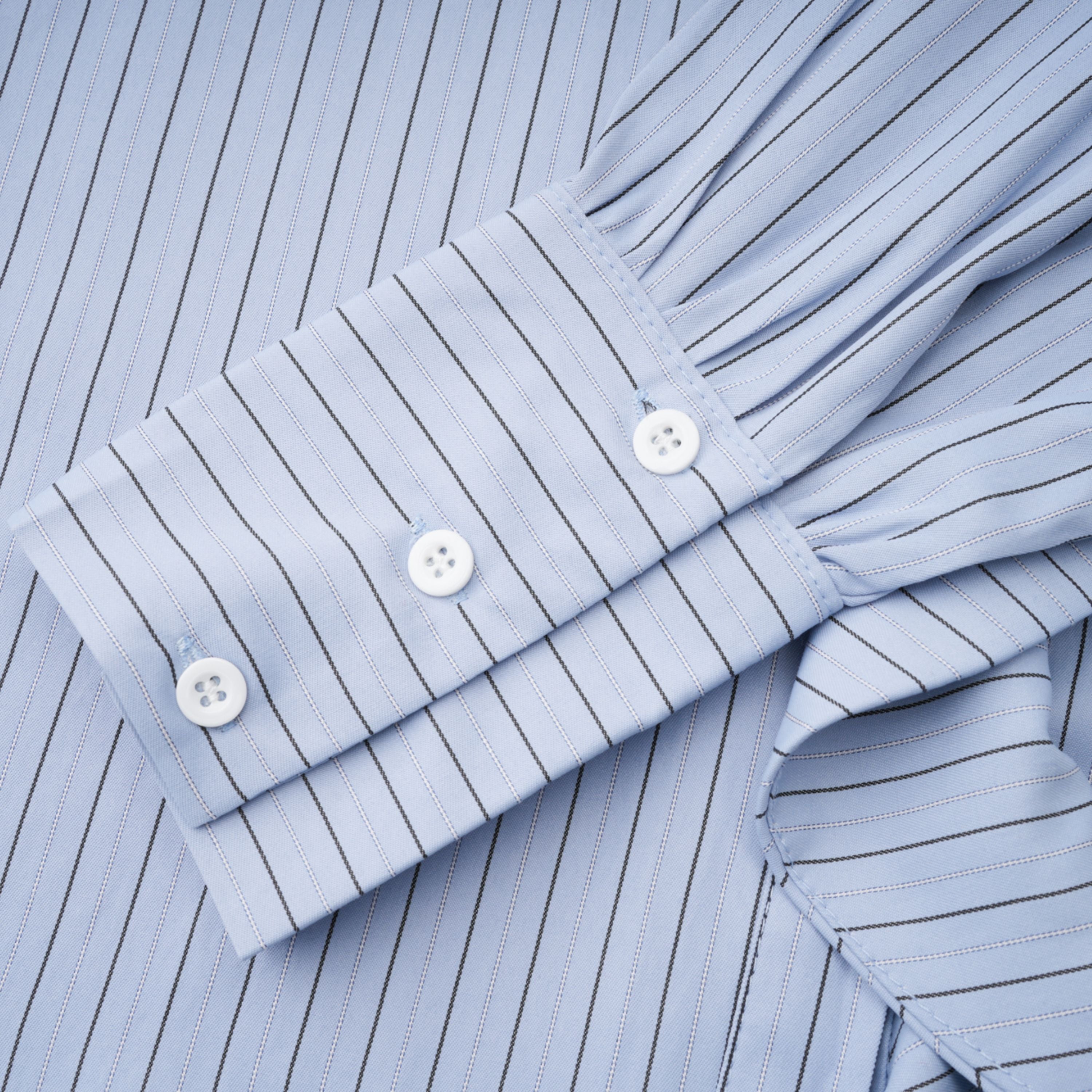 Blue 3D Petal Pinstriped Shirt