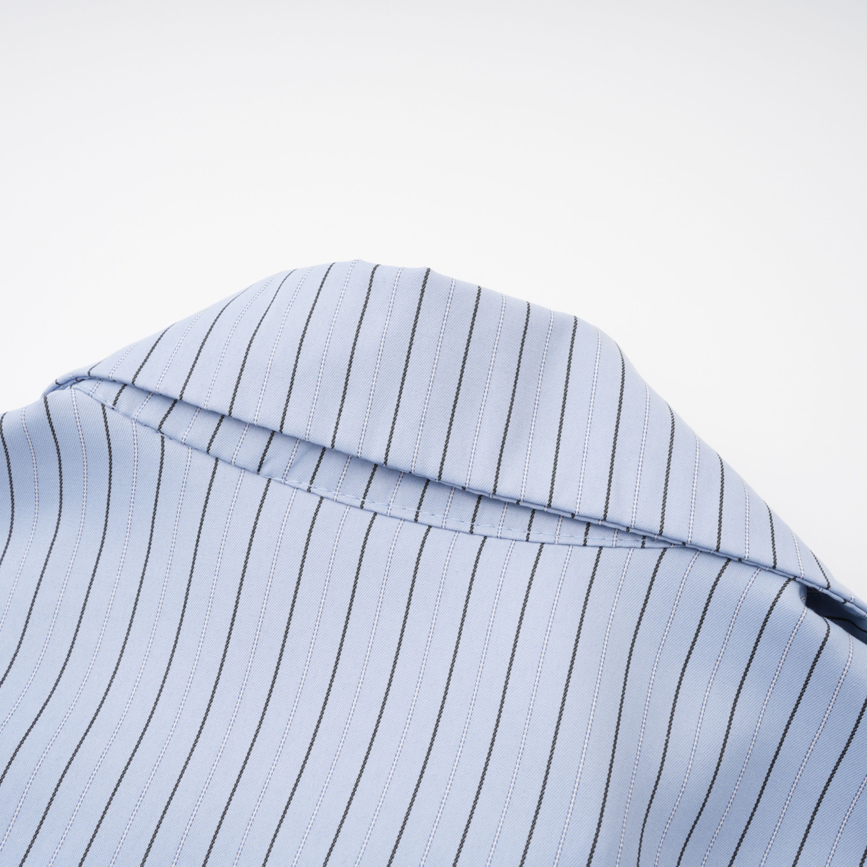 Blue 3D Petal Pinstriped Shirt