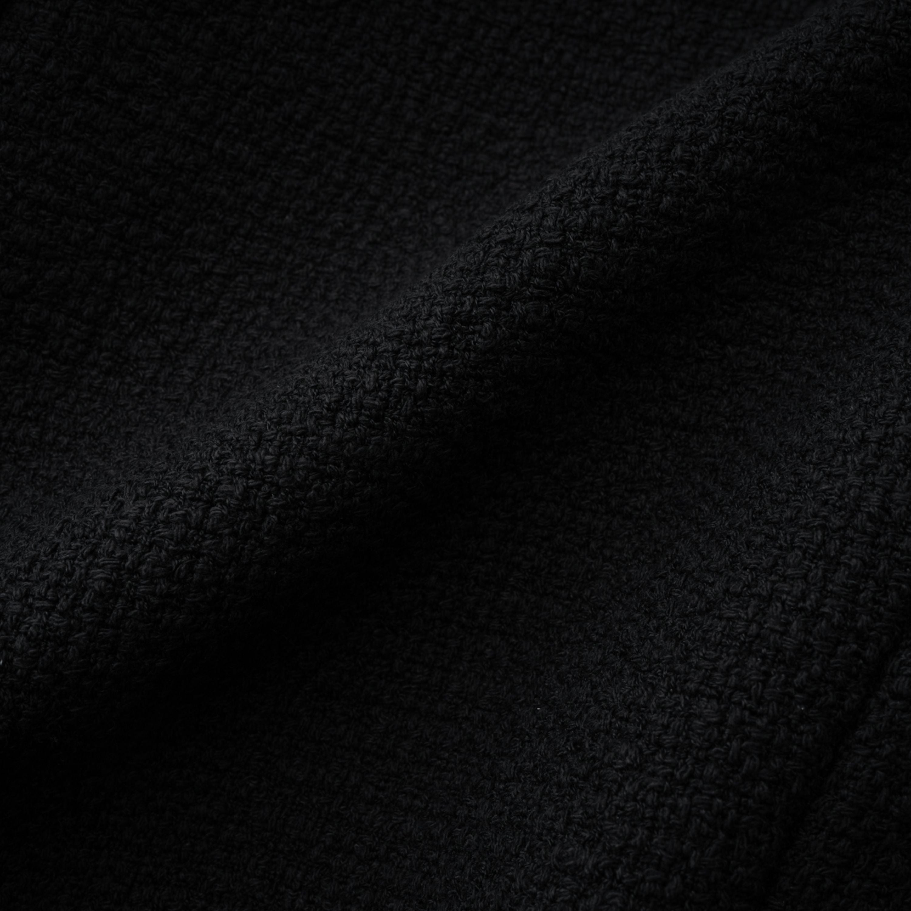 Black High Neck Tweed Midi Dress