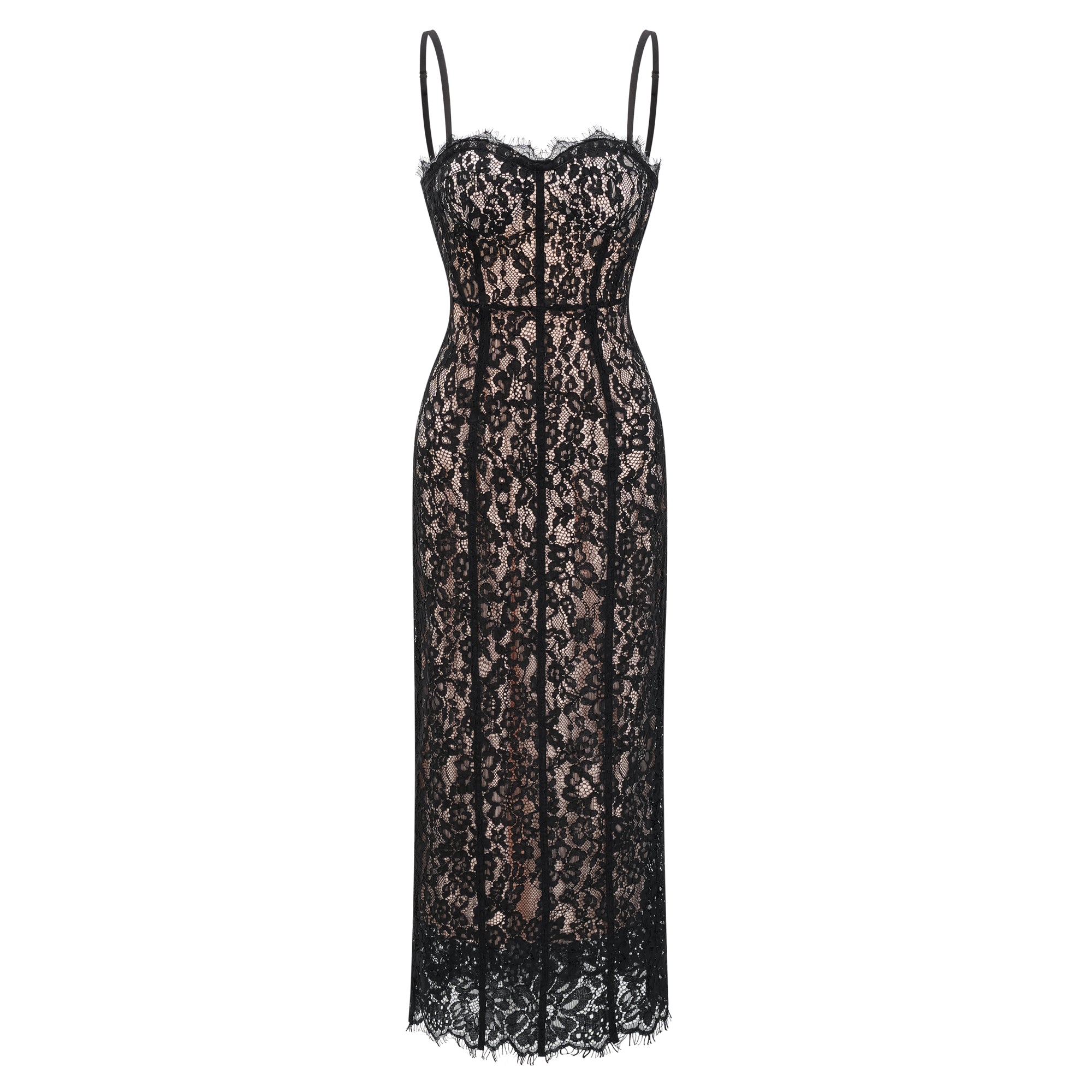 Floral Lace Corset Maxi Dress