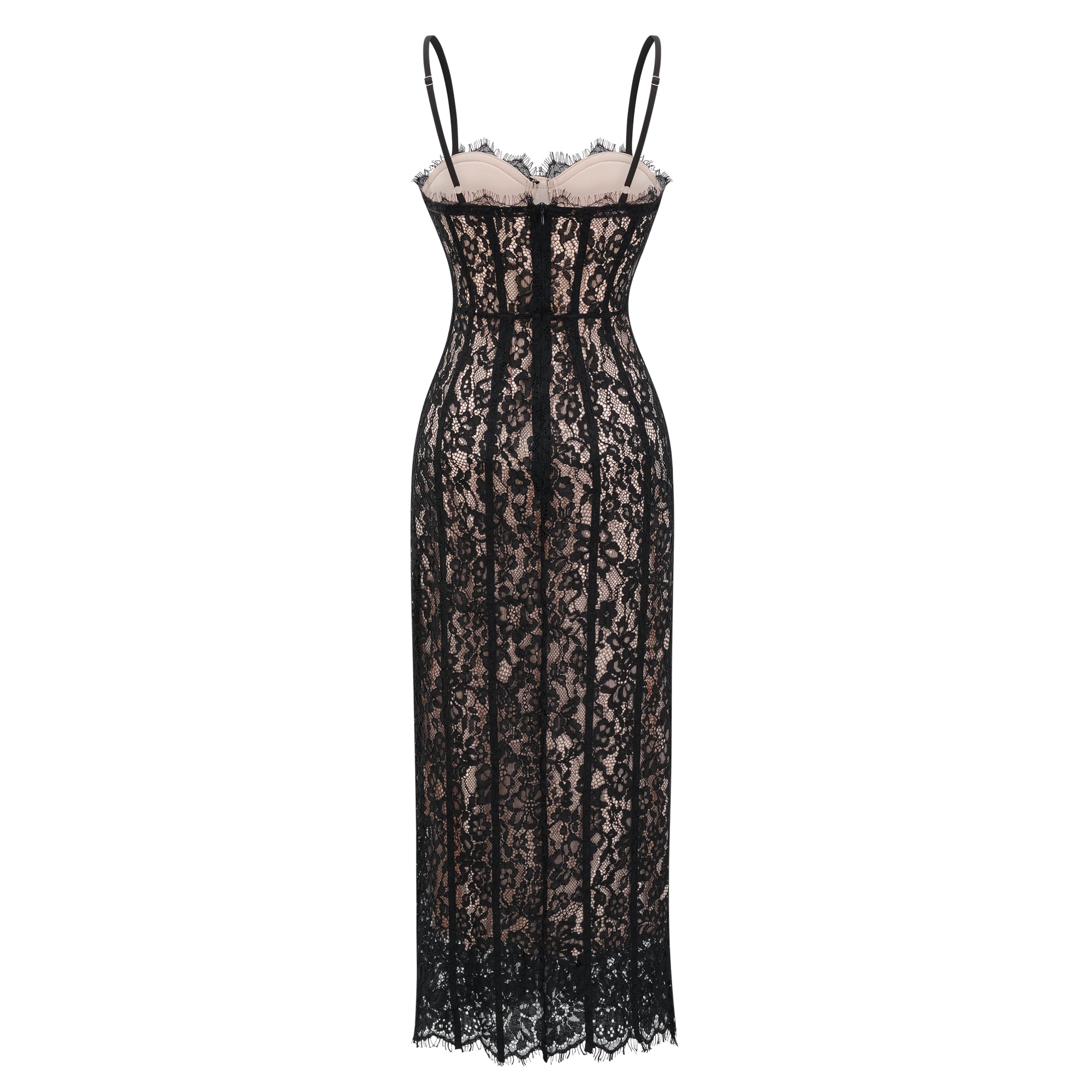 Floral Lace Corset Maxi Dress