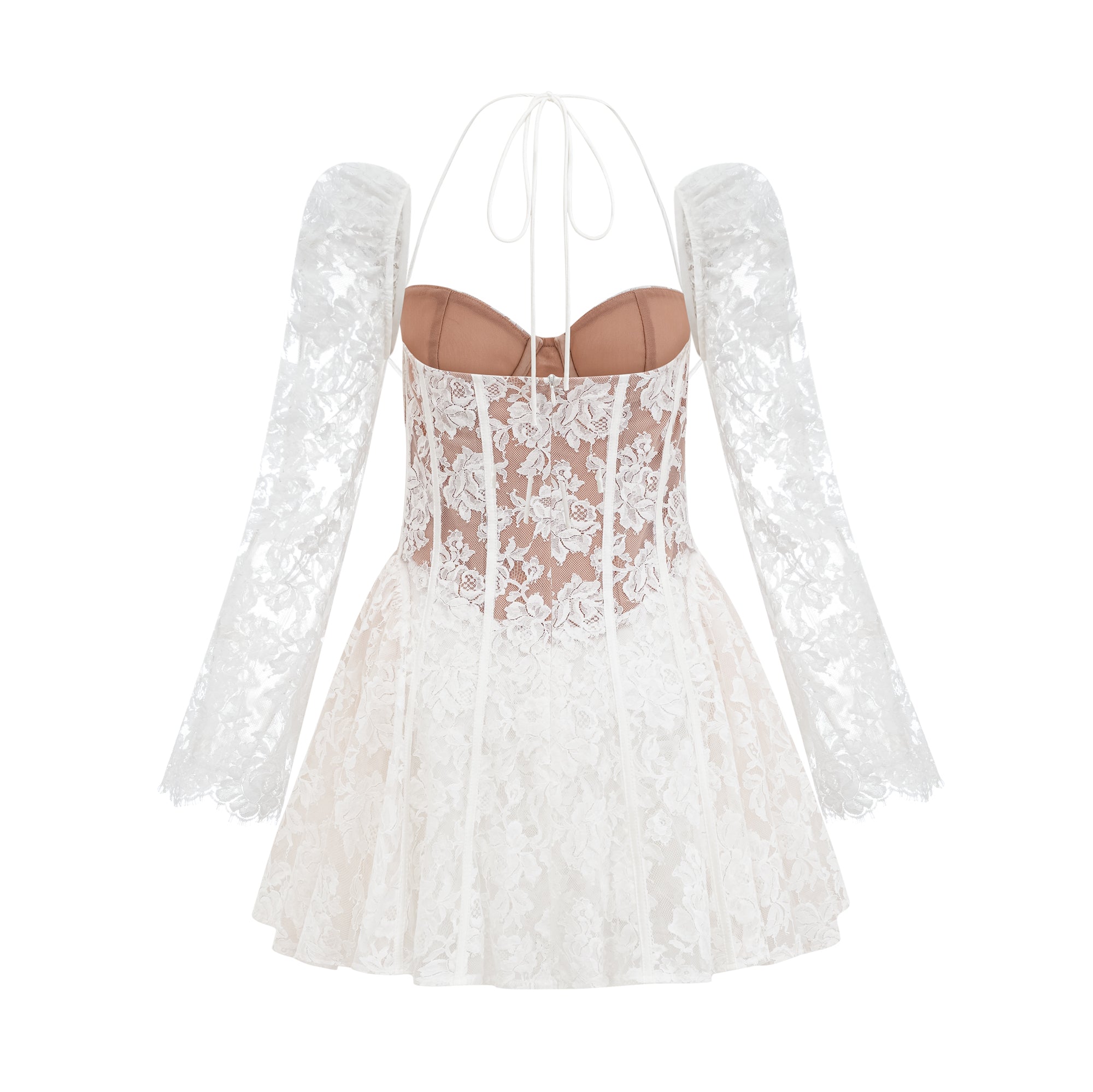 Vivienne White Floral-Lace Corset Mini Dress – Miss Rosier