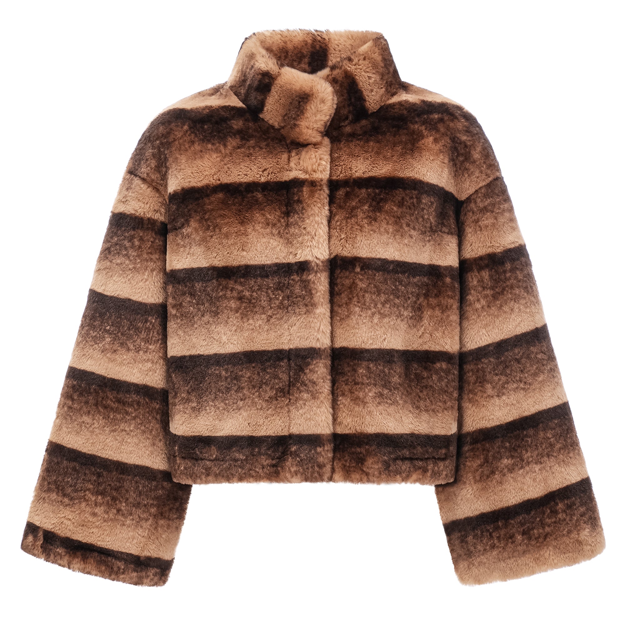 Alina Brown Gradient Faux Fur Short Coat – Miss Rosier - Women's