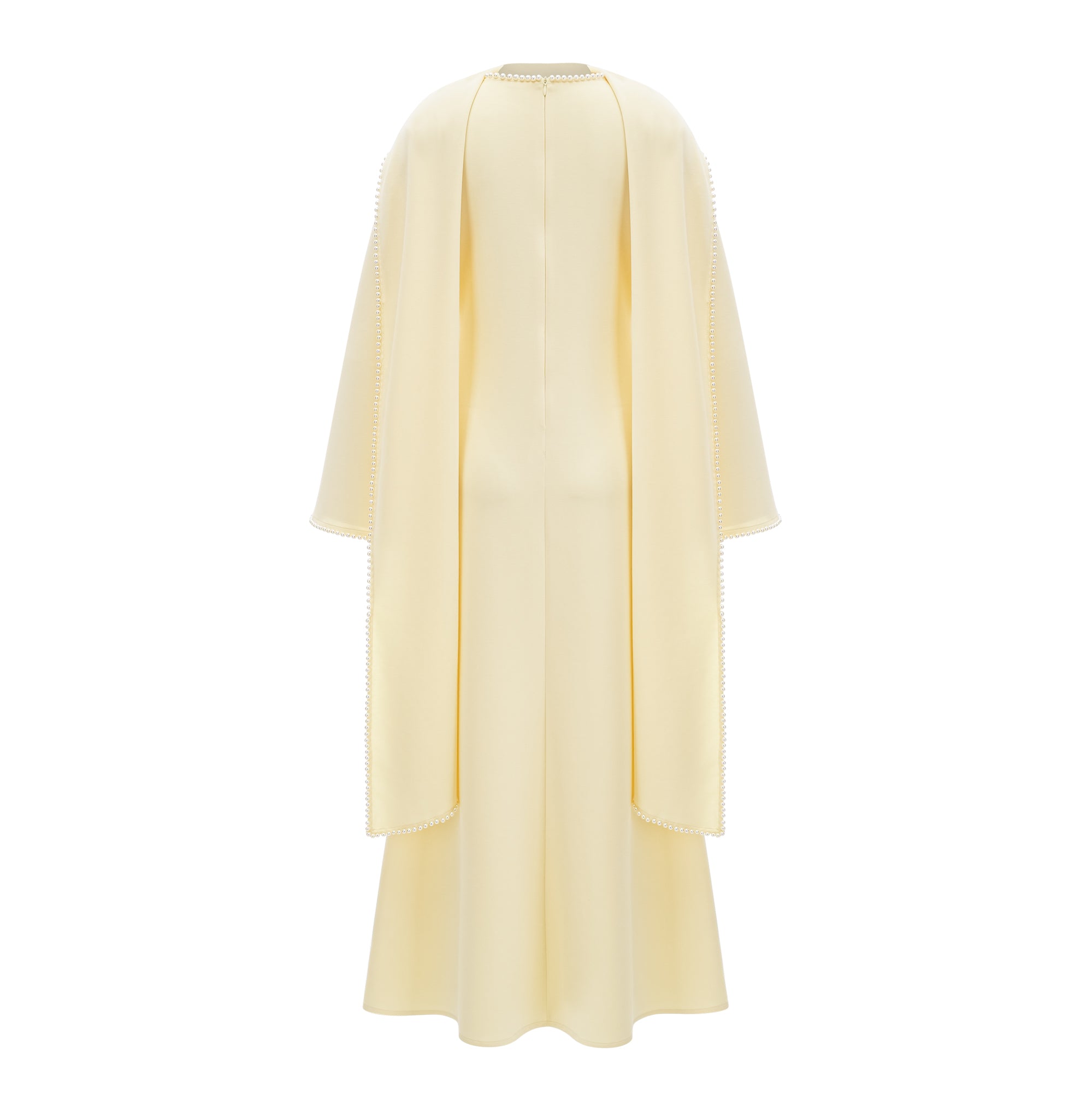 Pearl Trim Shawl Detail Maxi Dress