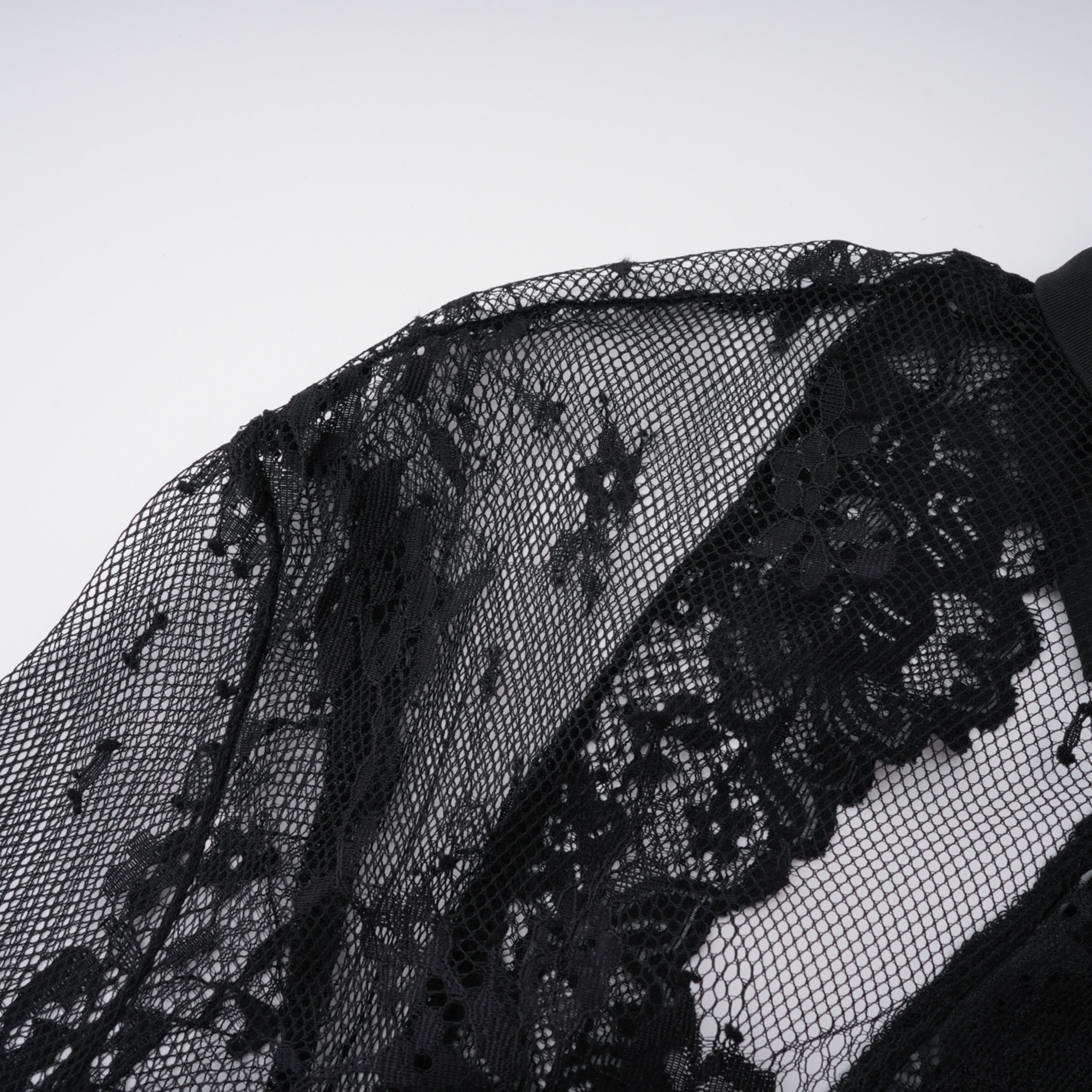 Black Lace Panel Maxi Dress