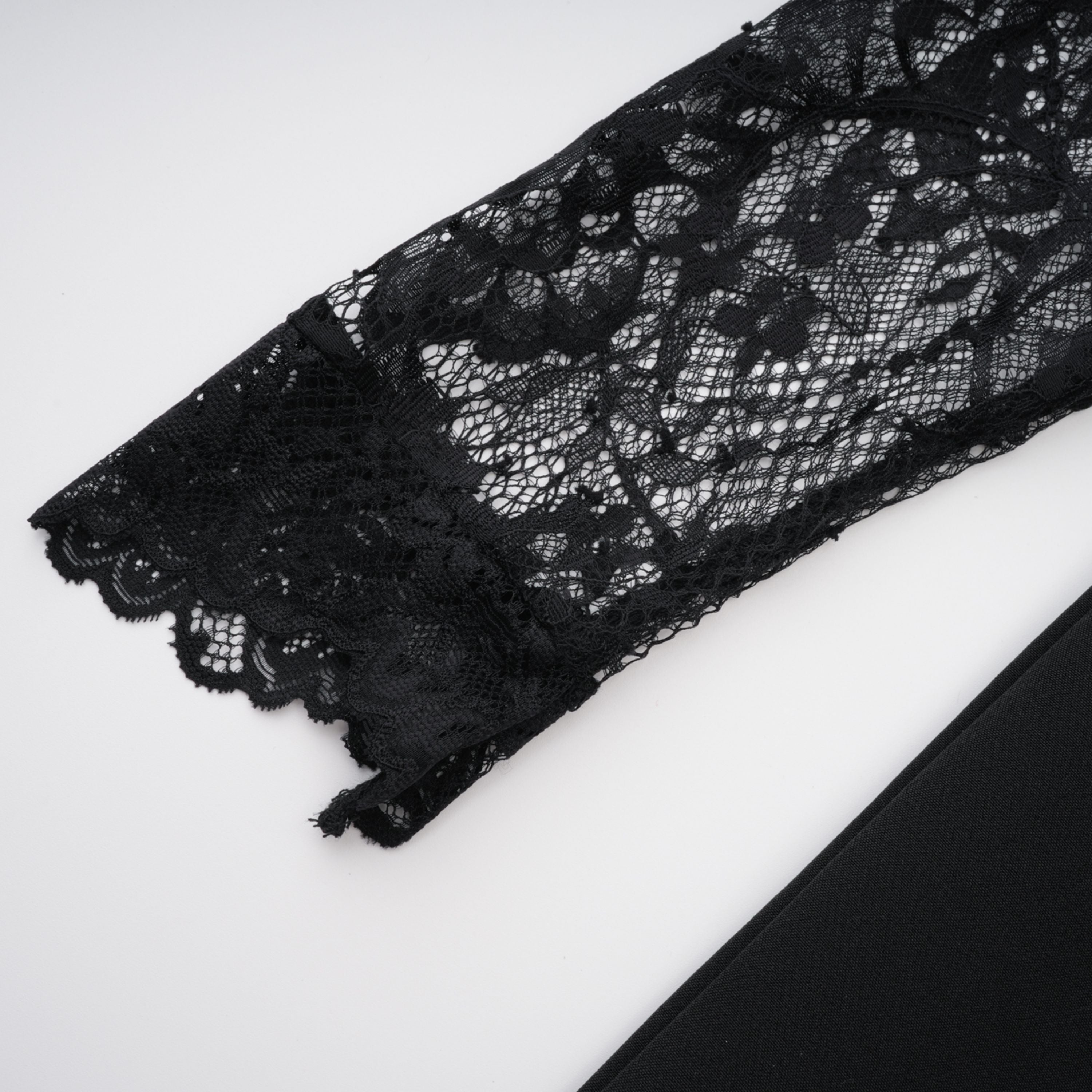 Black Lace Panel Maxi Dress