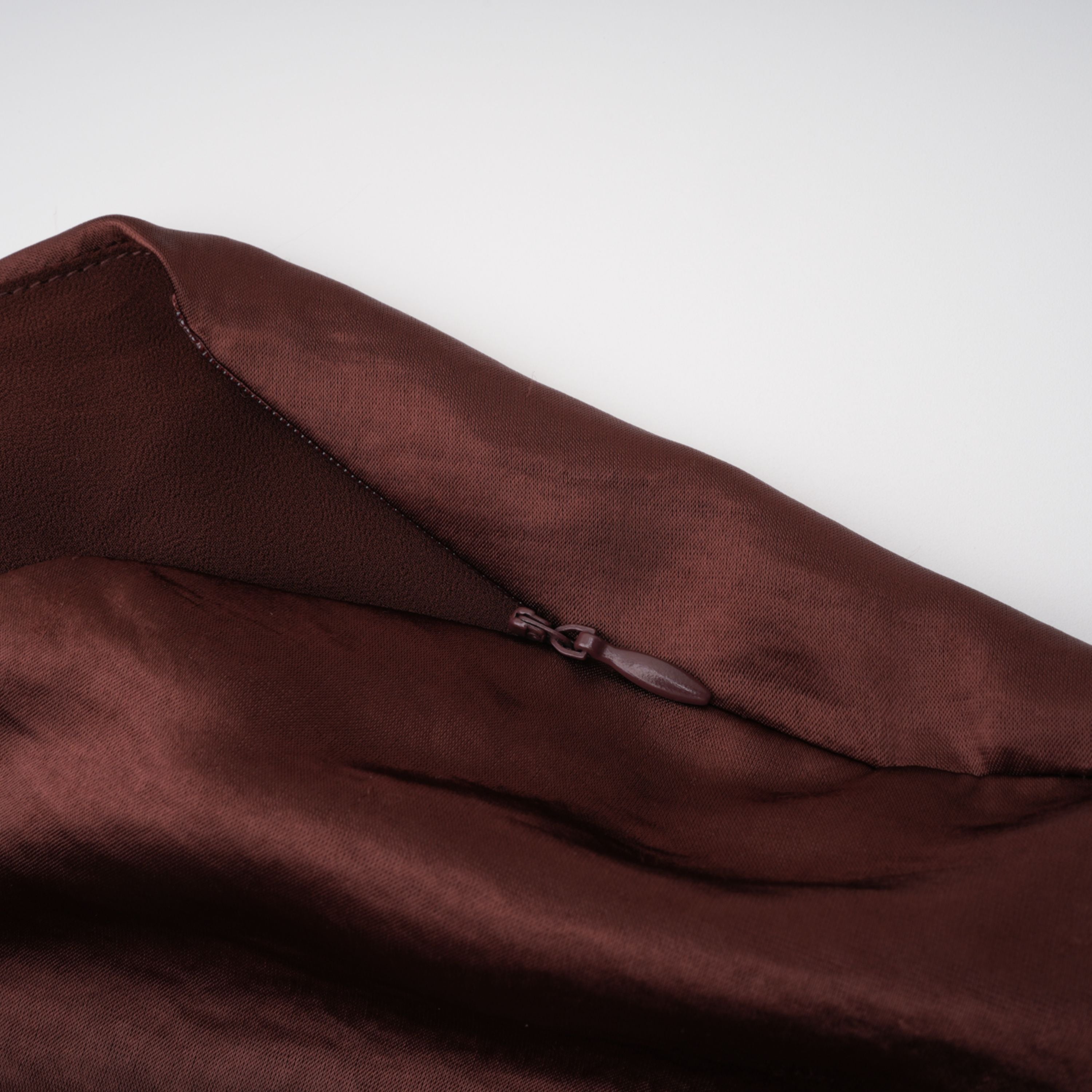 Asymmetrical Gathered Satin Maxi Dress