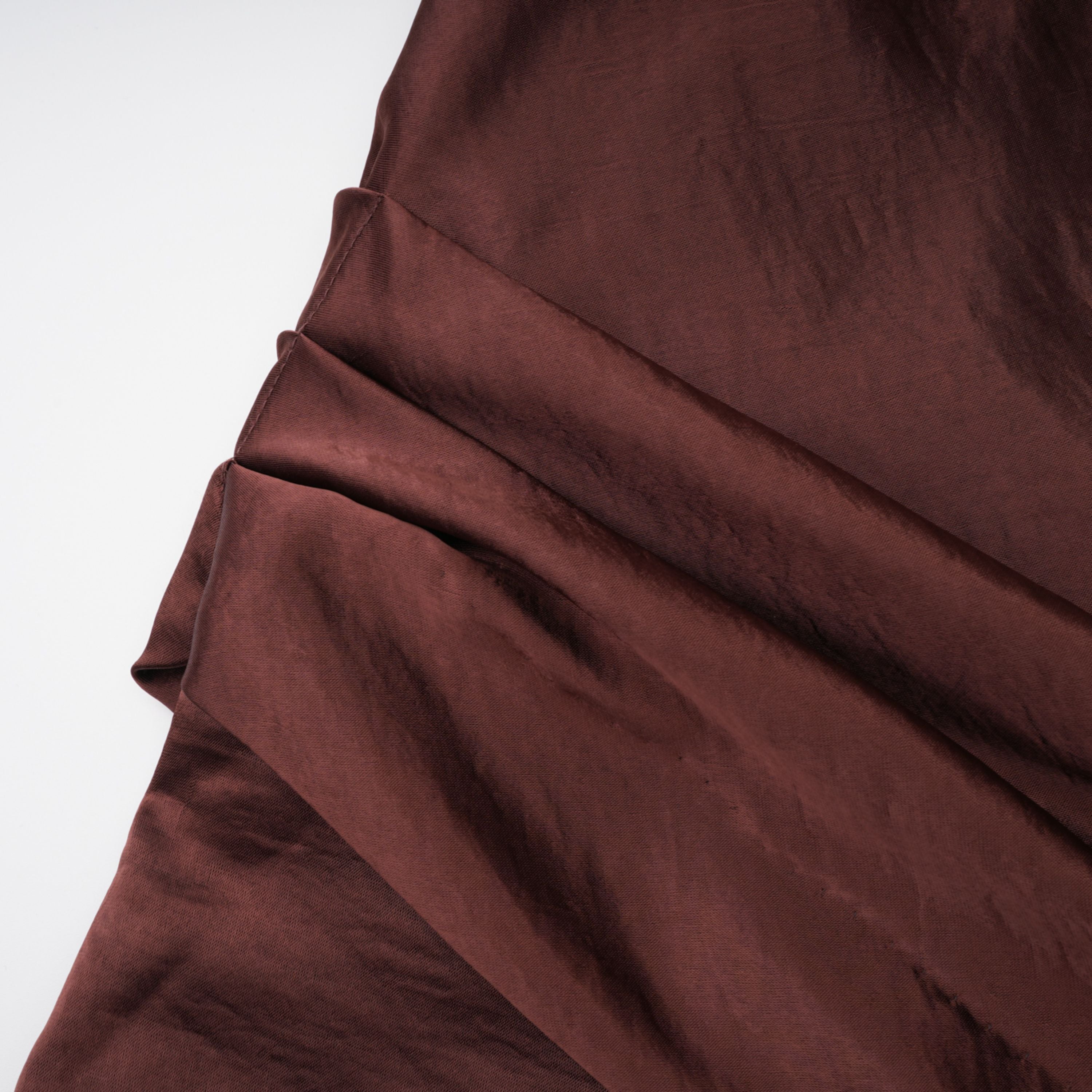 Asymmetrical Gathered Satin Maxi Dress