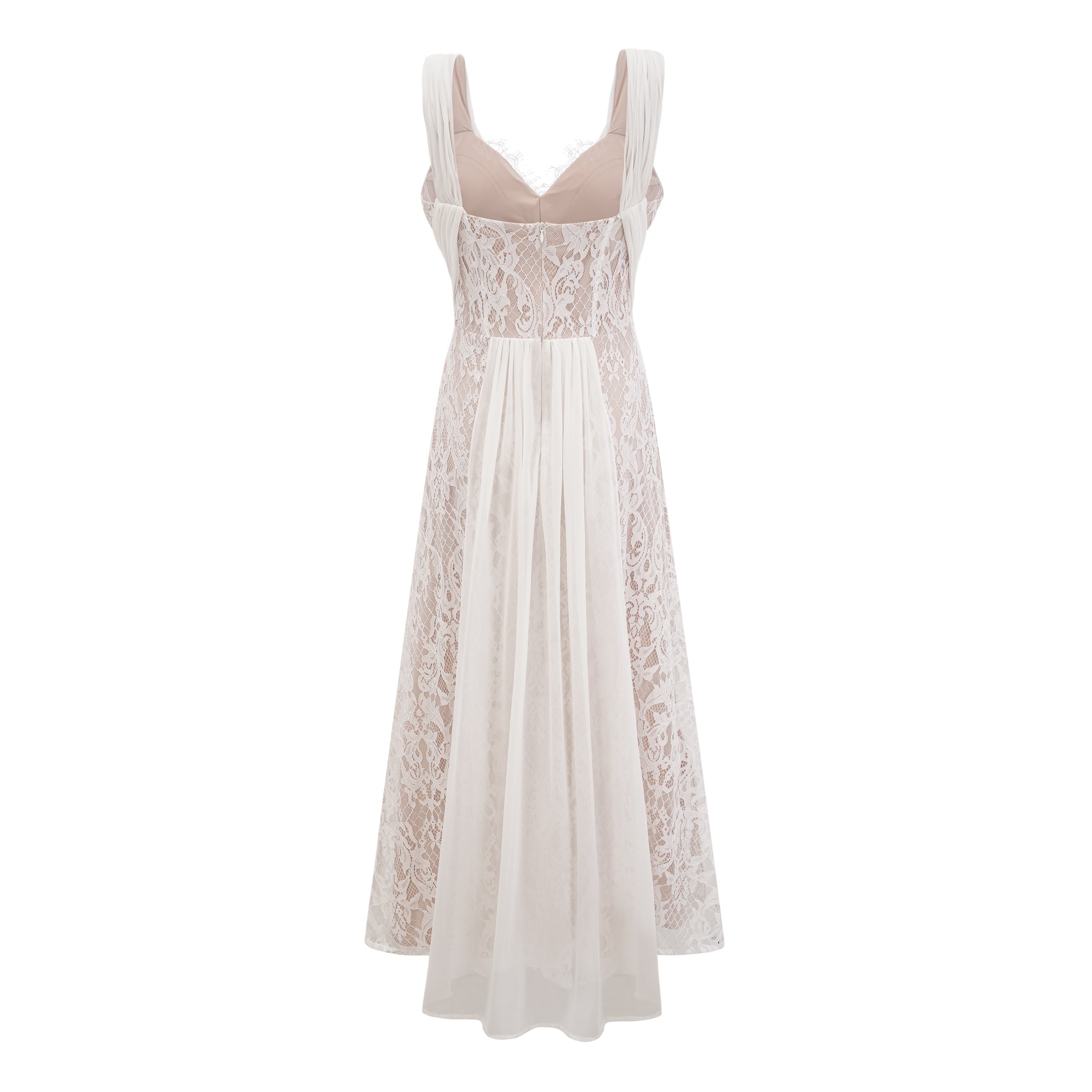 Arantxa white lace pleated maxi dress – Miss Rosier - Women's