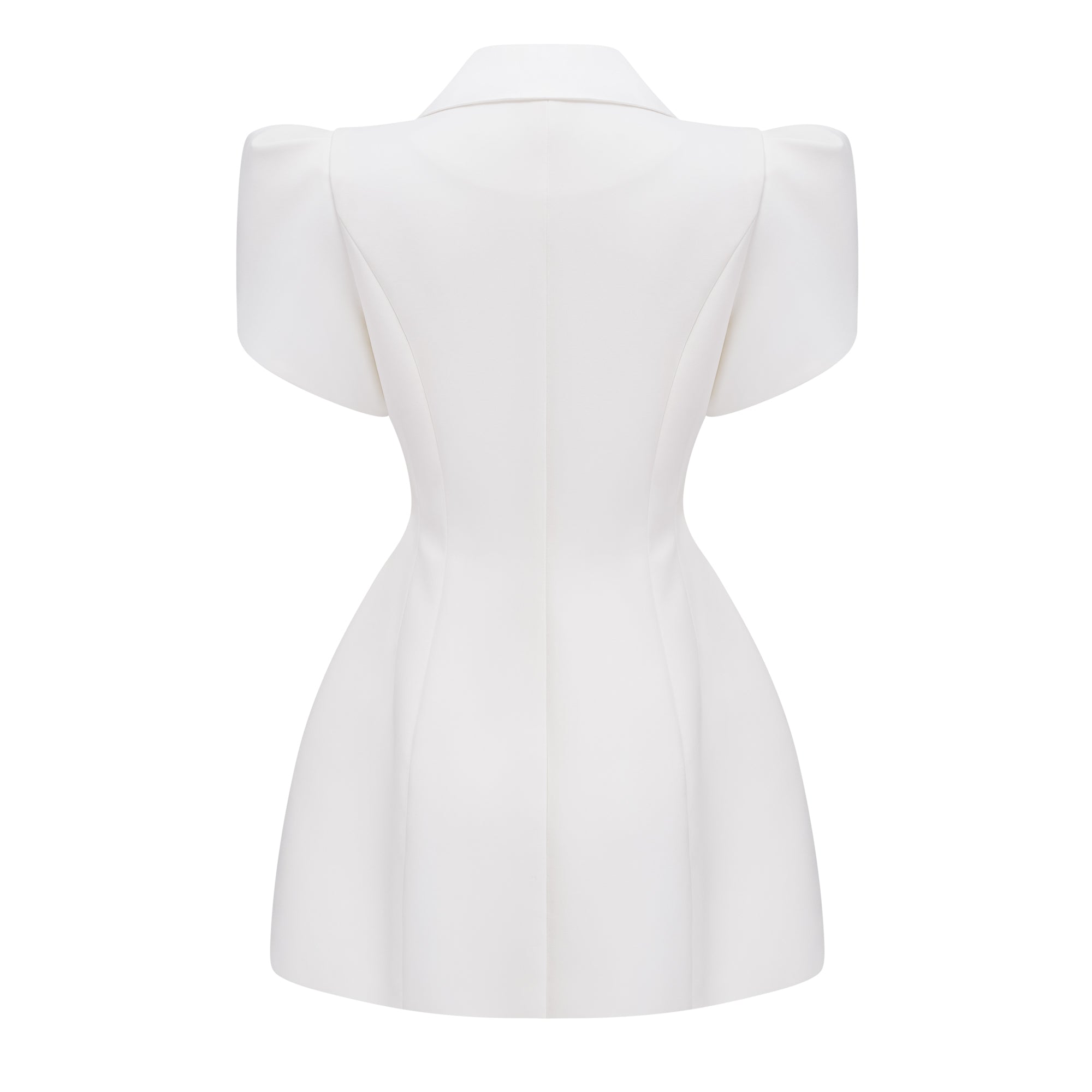White Shawl Lapel Mini Dress