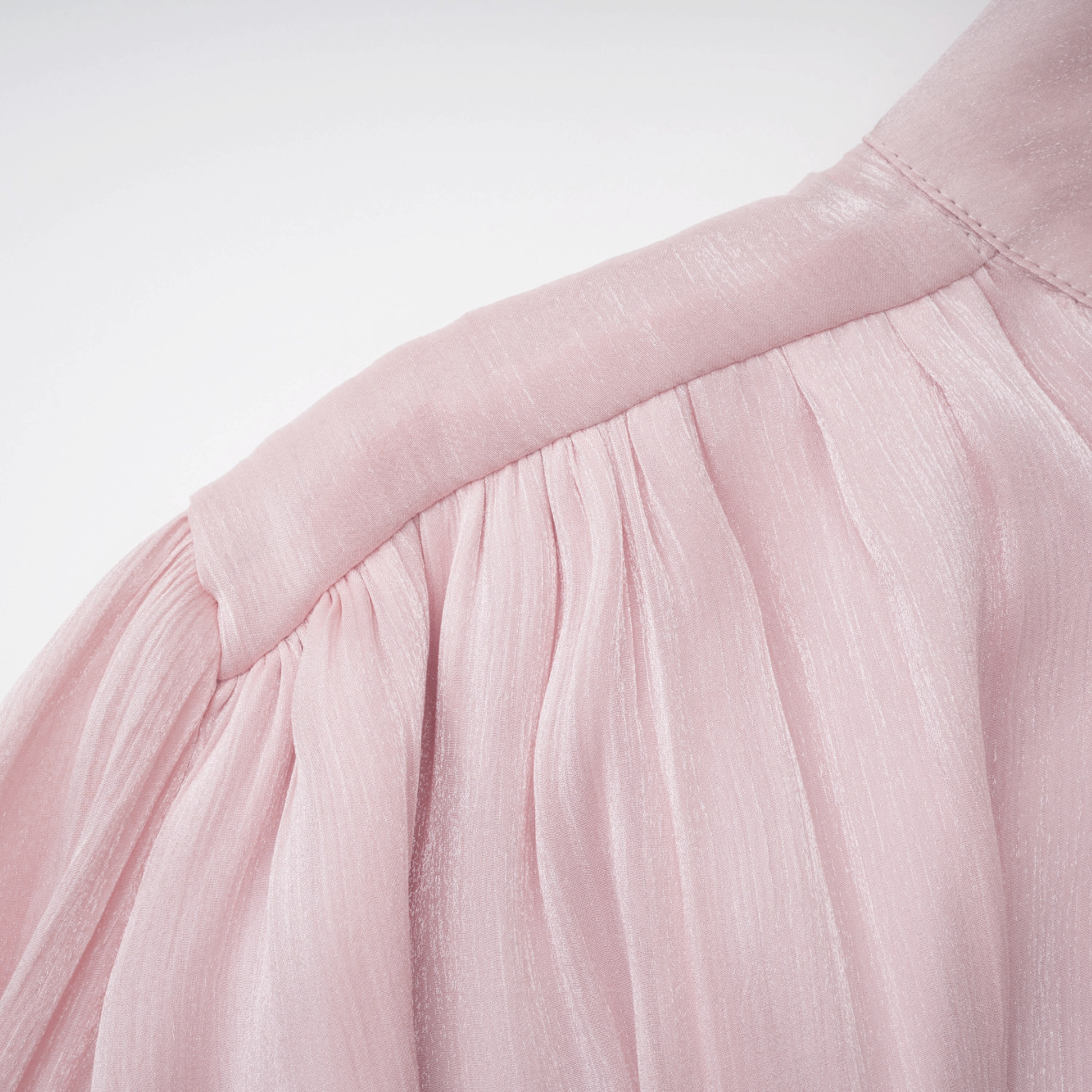 Emersyn Pink High-Neck Ruffled Detail Mini Dress