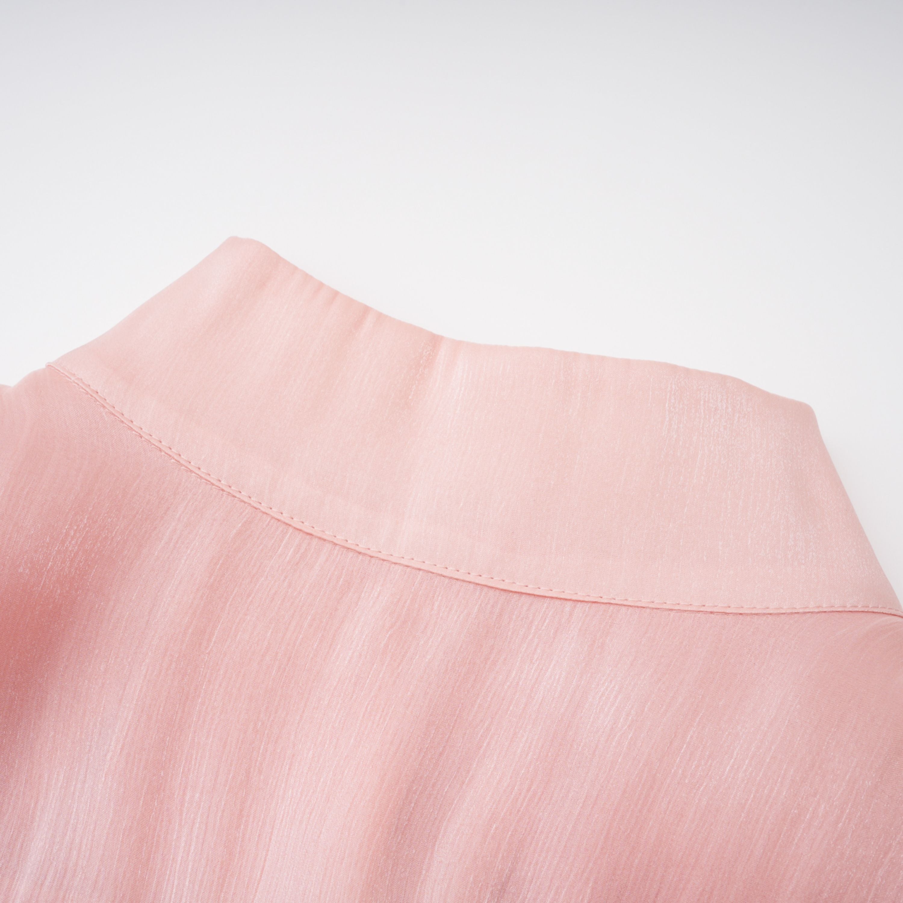 Pink High-Neck Ruffled Mini Dress