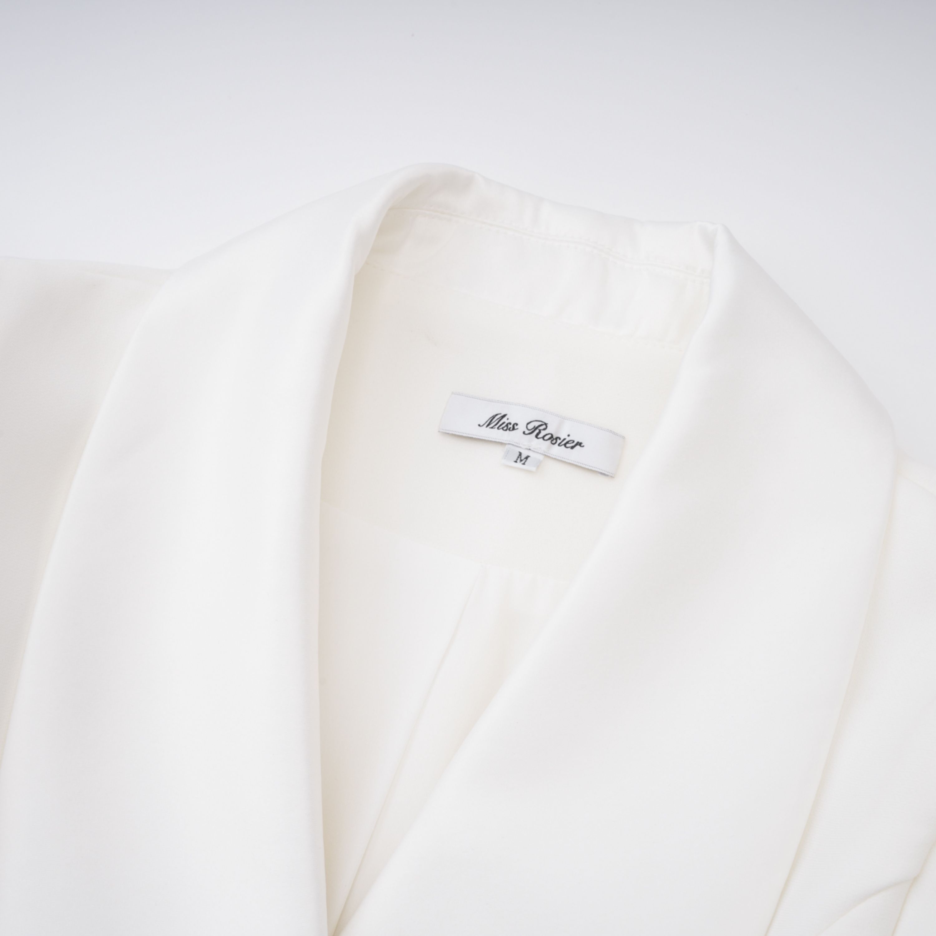 White Shawl Lapel Mini Dress