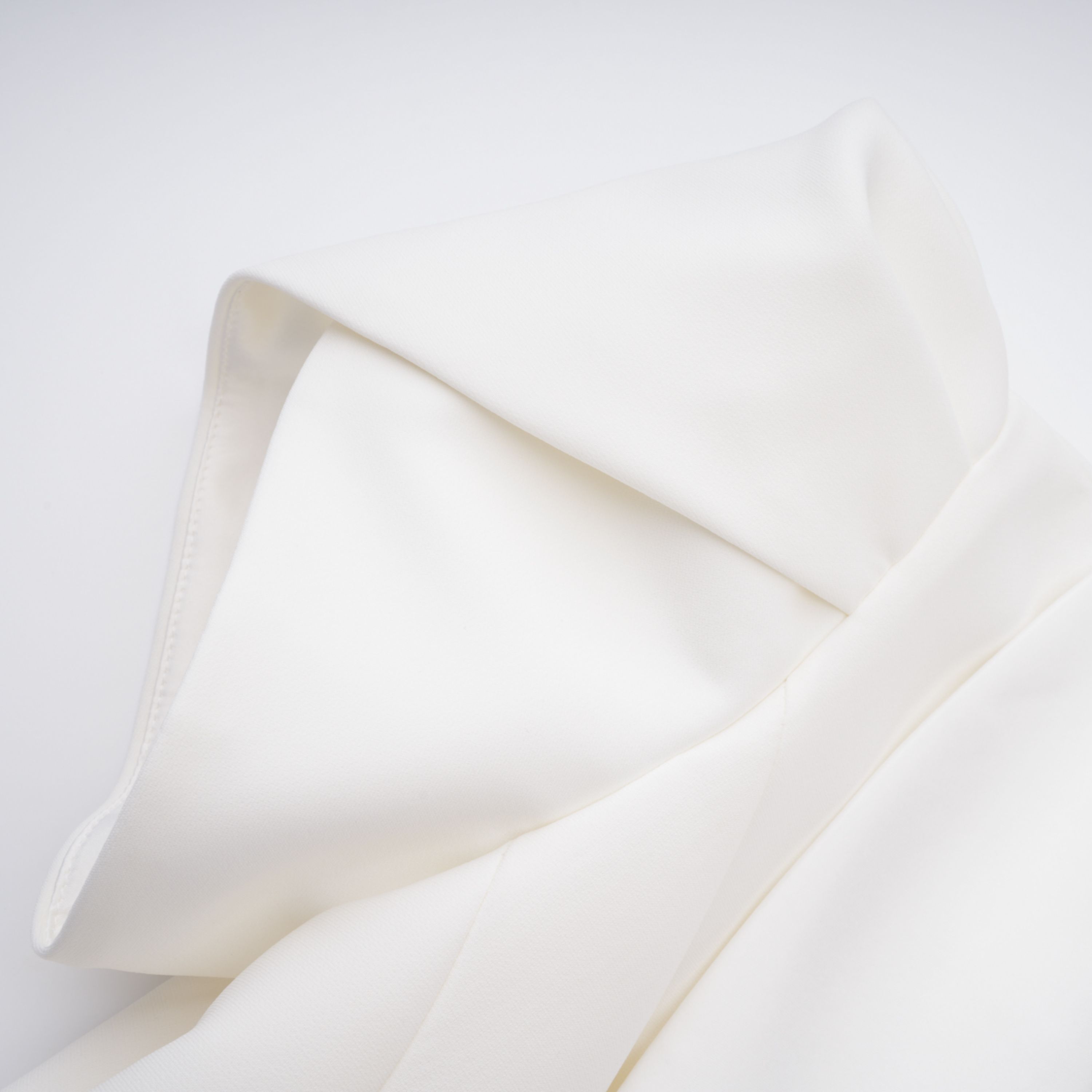 White Shawl Lapel Mini Dress