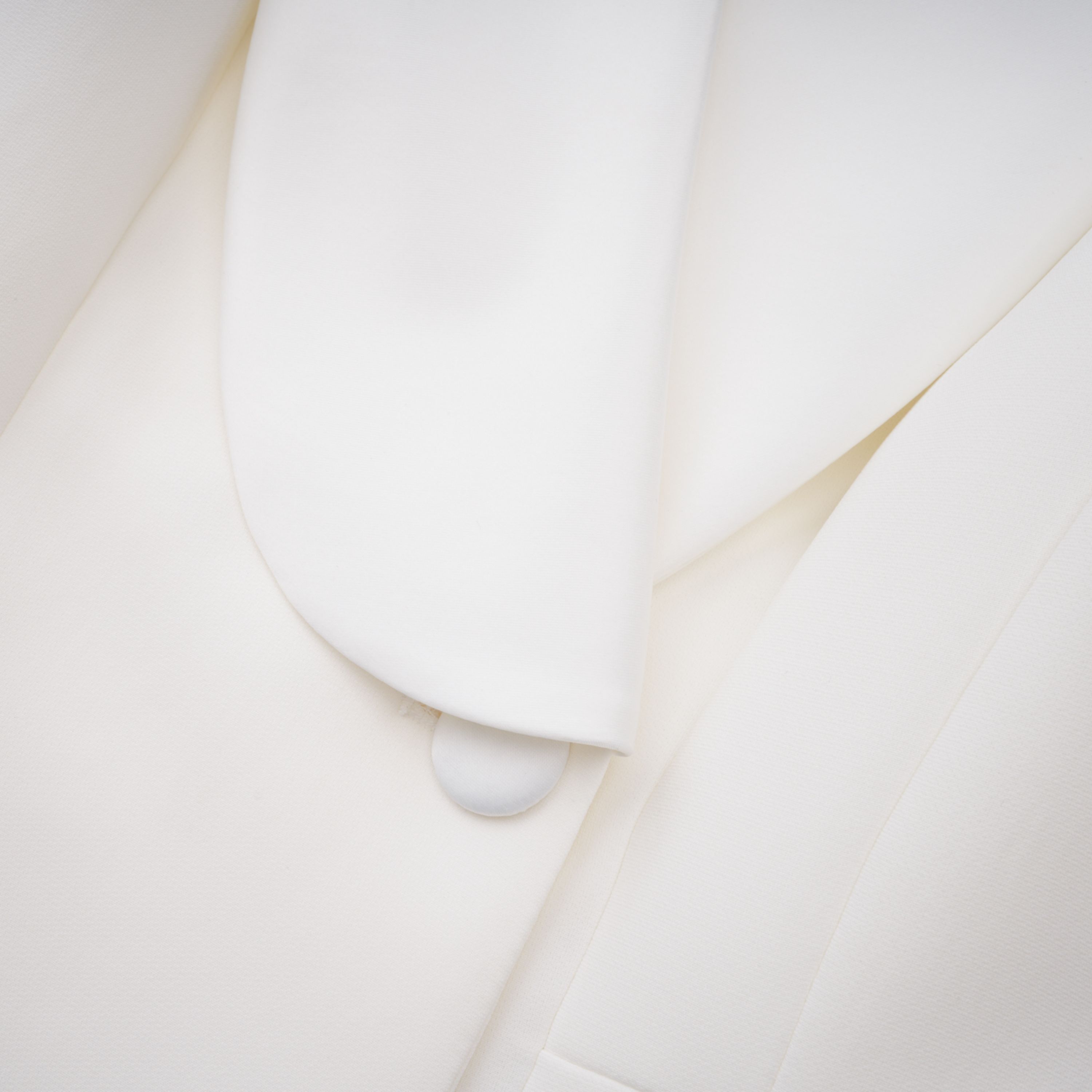 White Shawl Lapel Mini Dress