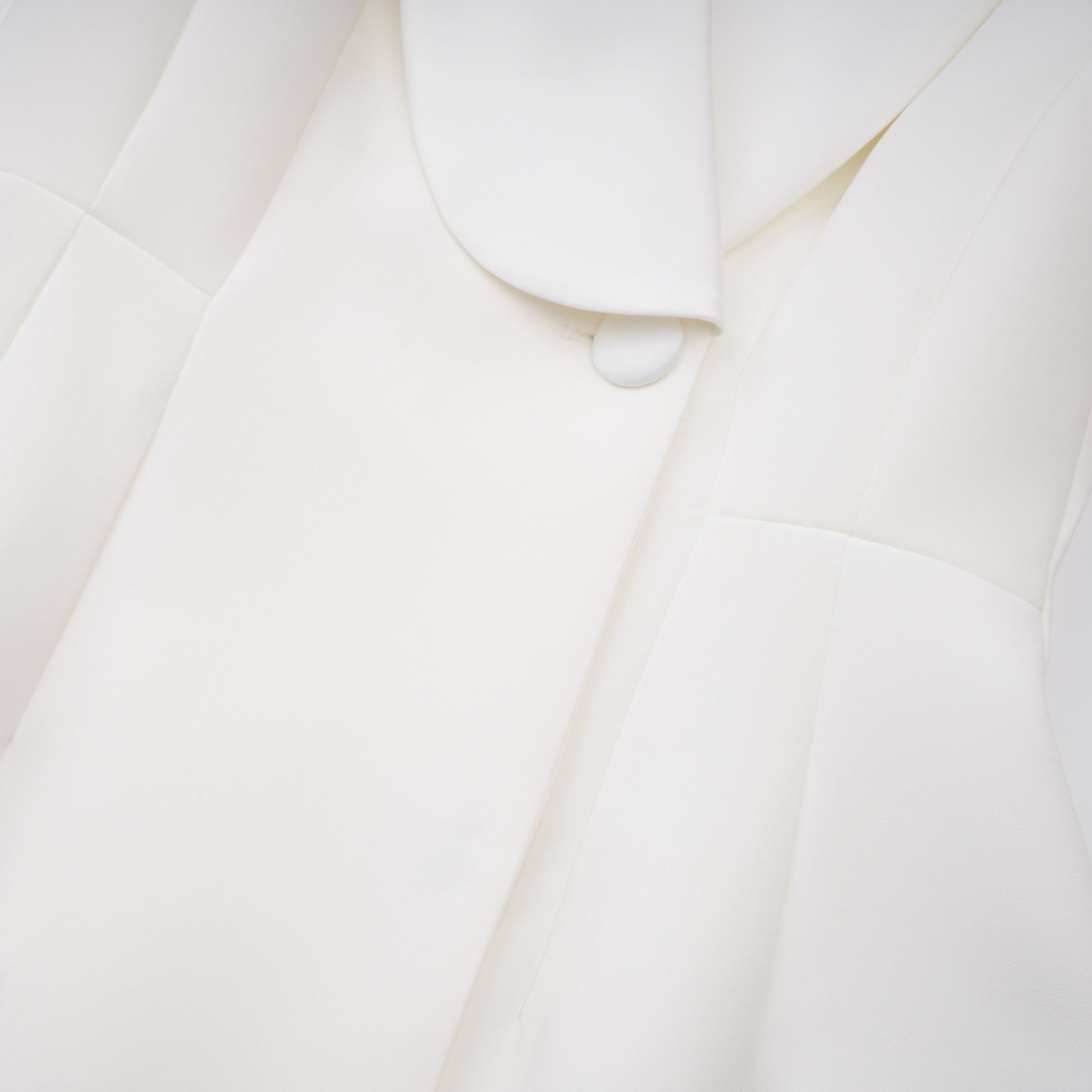 White Shawl Lapel Mini Dress